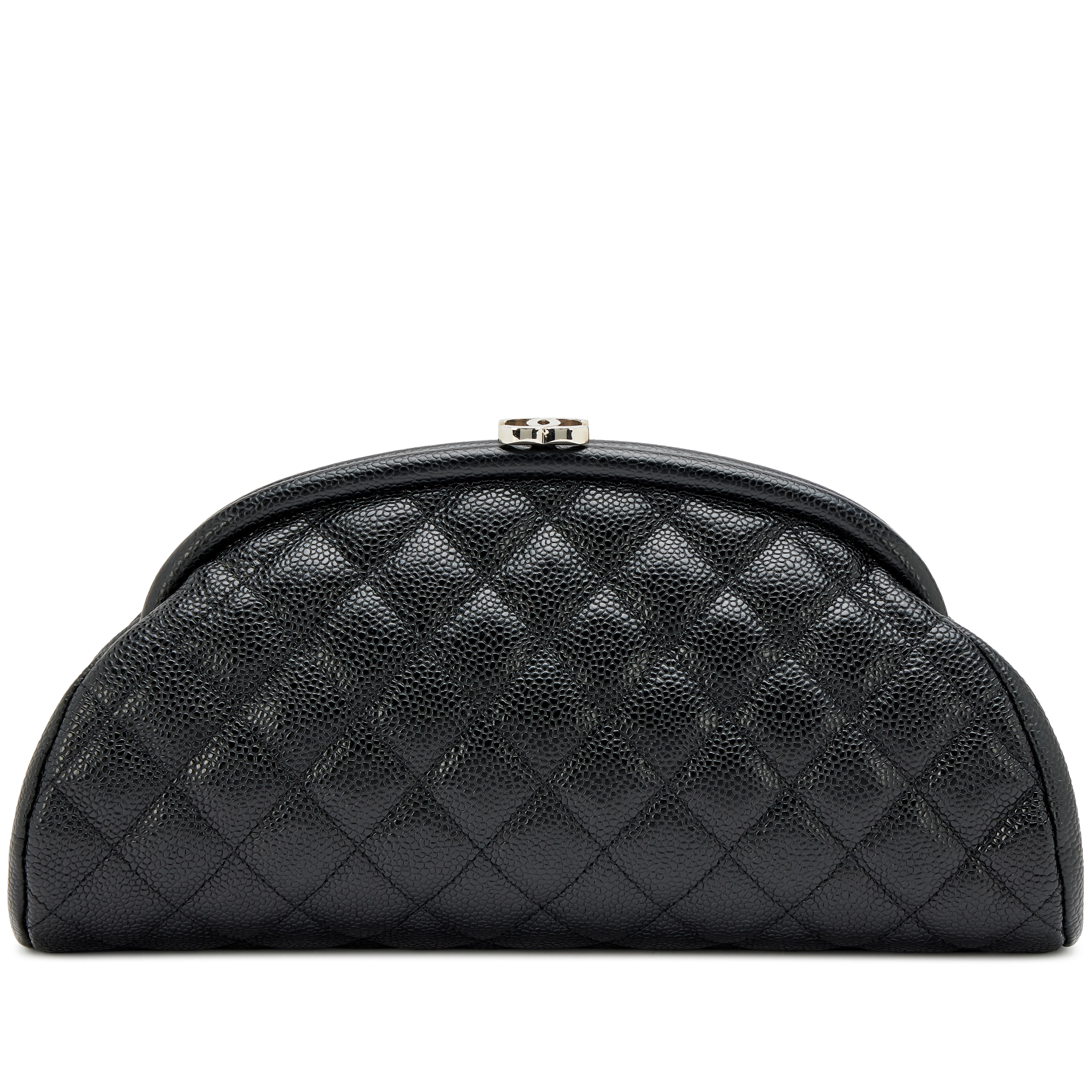 Black Quilted Caviar Timeless Clutch Silver Hardware, 2006-2008
