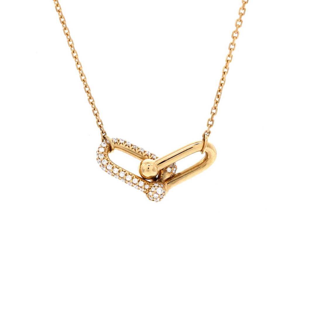 Gold and Diamond HardWear Small Pendant Necklace