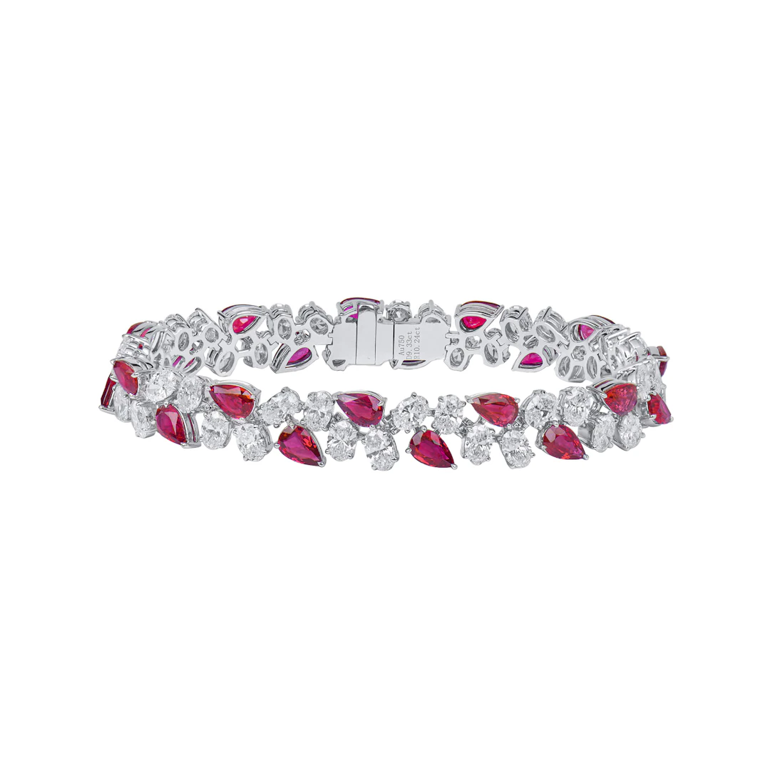 White Gold, Ruby and Diamond Bracelet