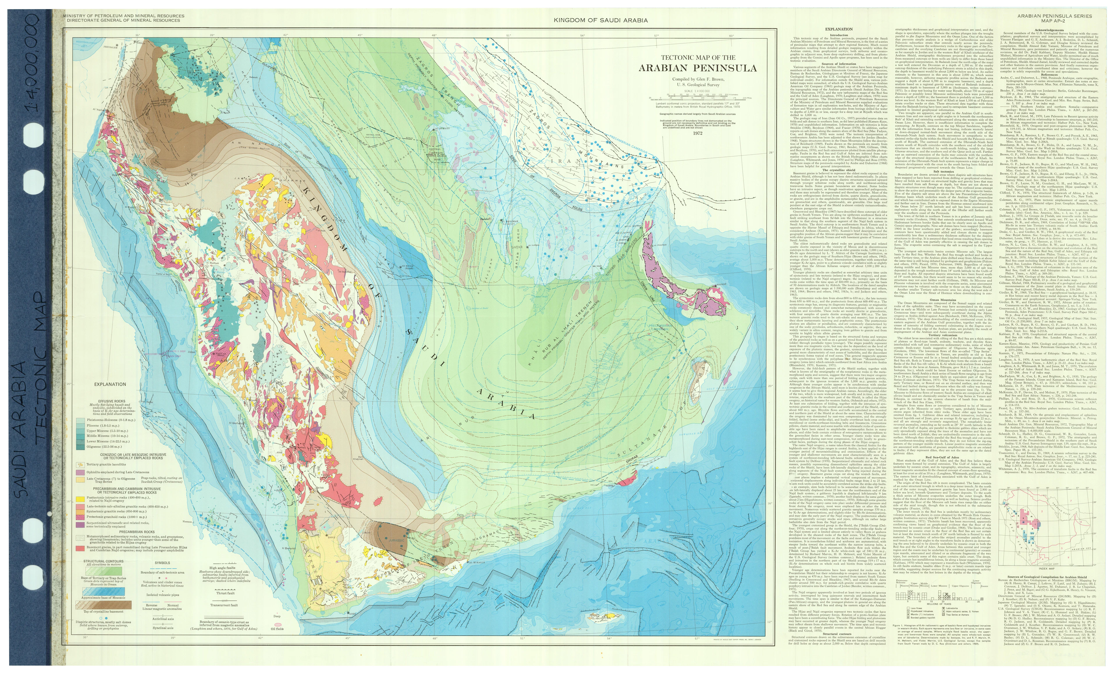 Tectonic Map of Arabia Marking the 'Arabian Gulf'