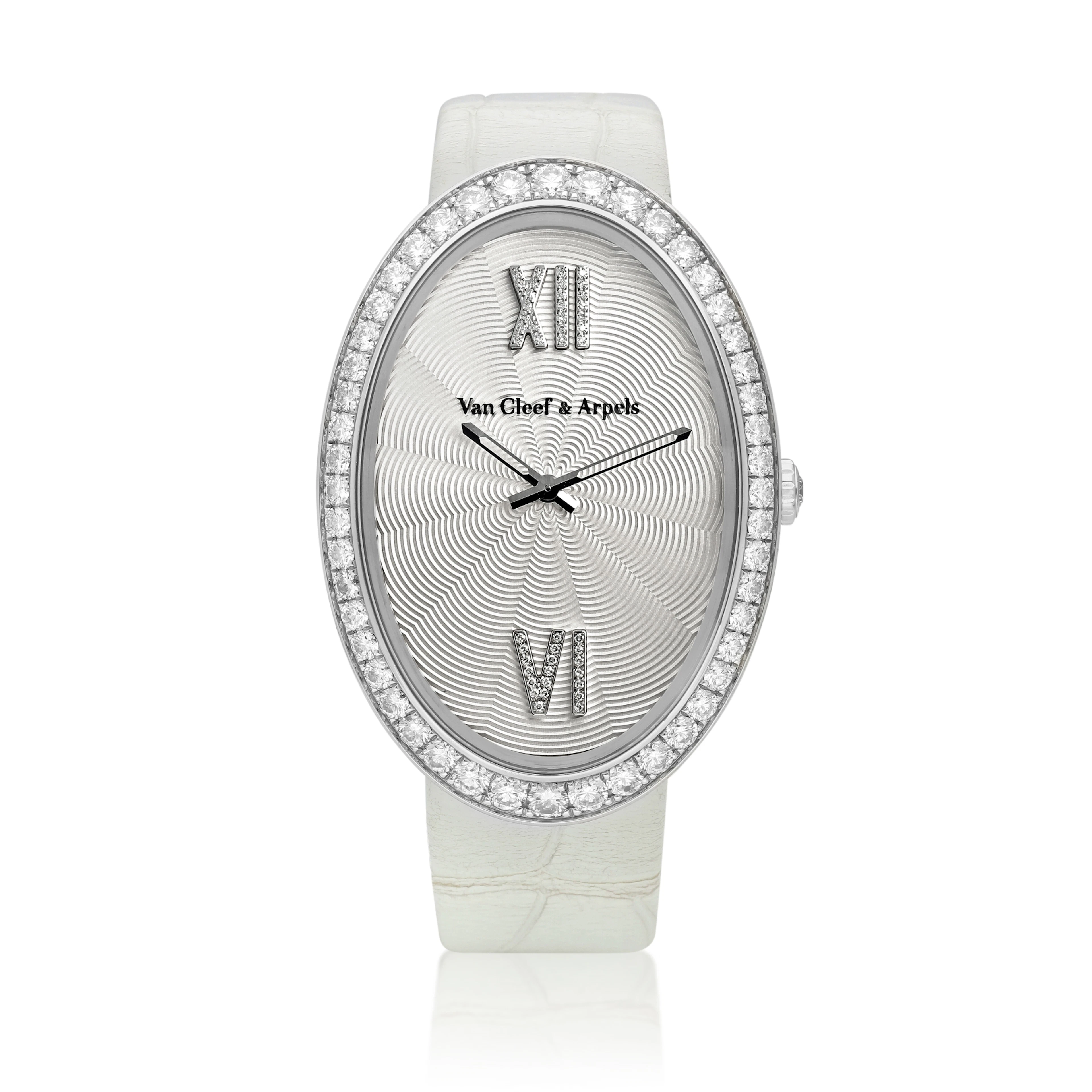 Timeless XL (Reference HH39031) A 50mm white gold diamond-set quartz