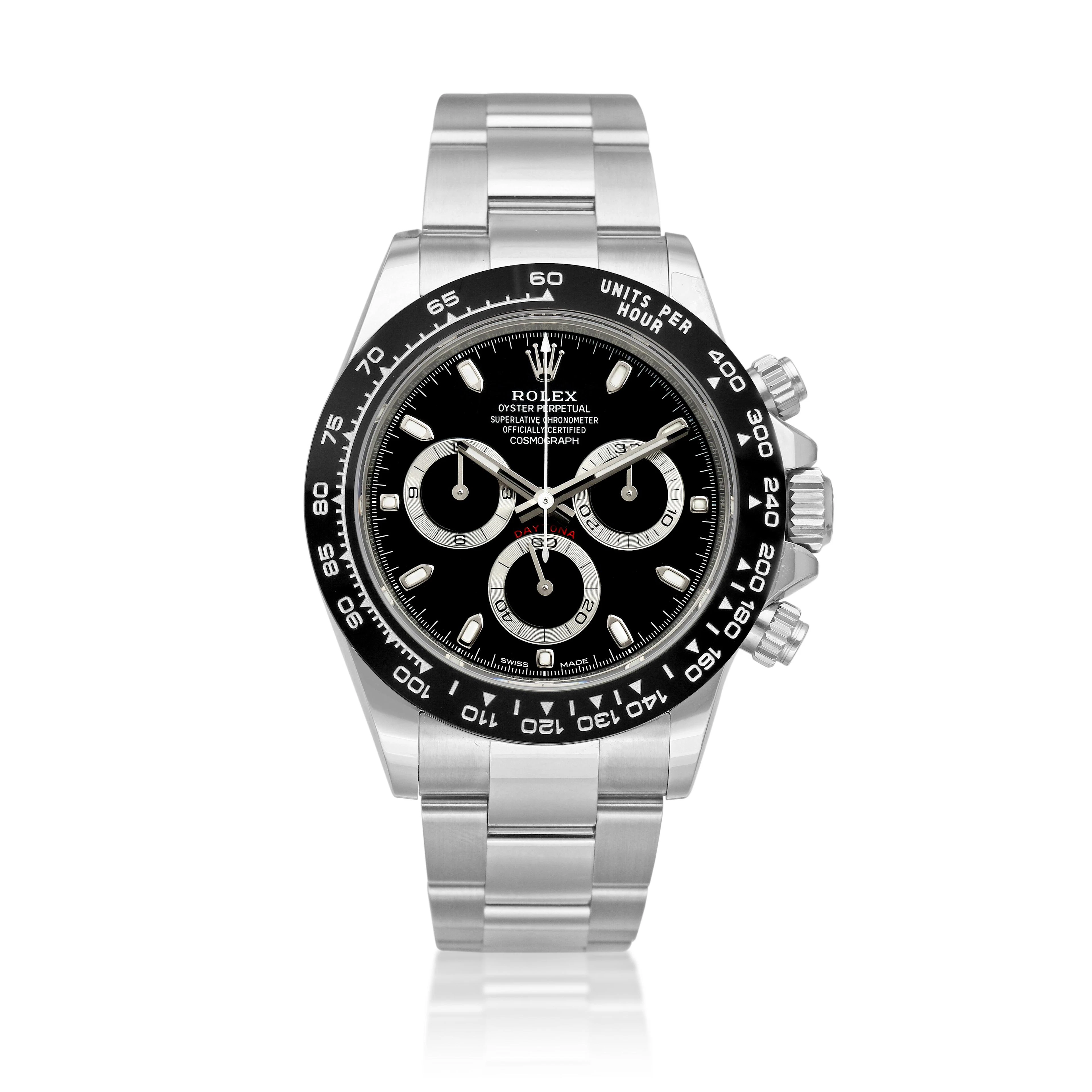 Cosmograph Daytona (Reference 116500LN). A stainless steel chronograph