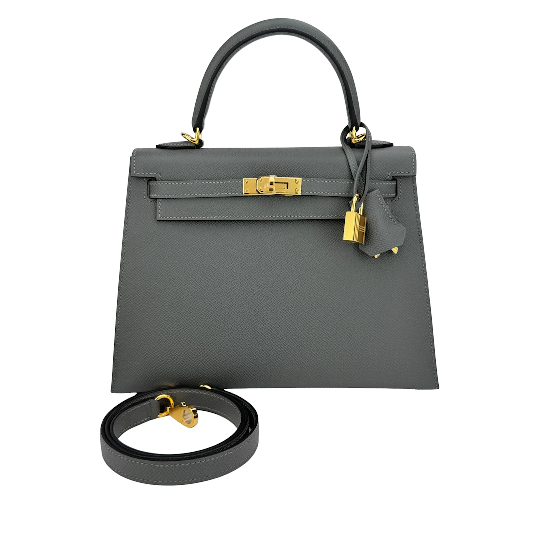 Gris Meyer Epsom Sellier Kelly 25 Gold Hardware, 2025