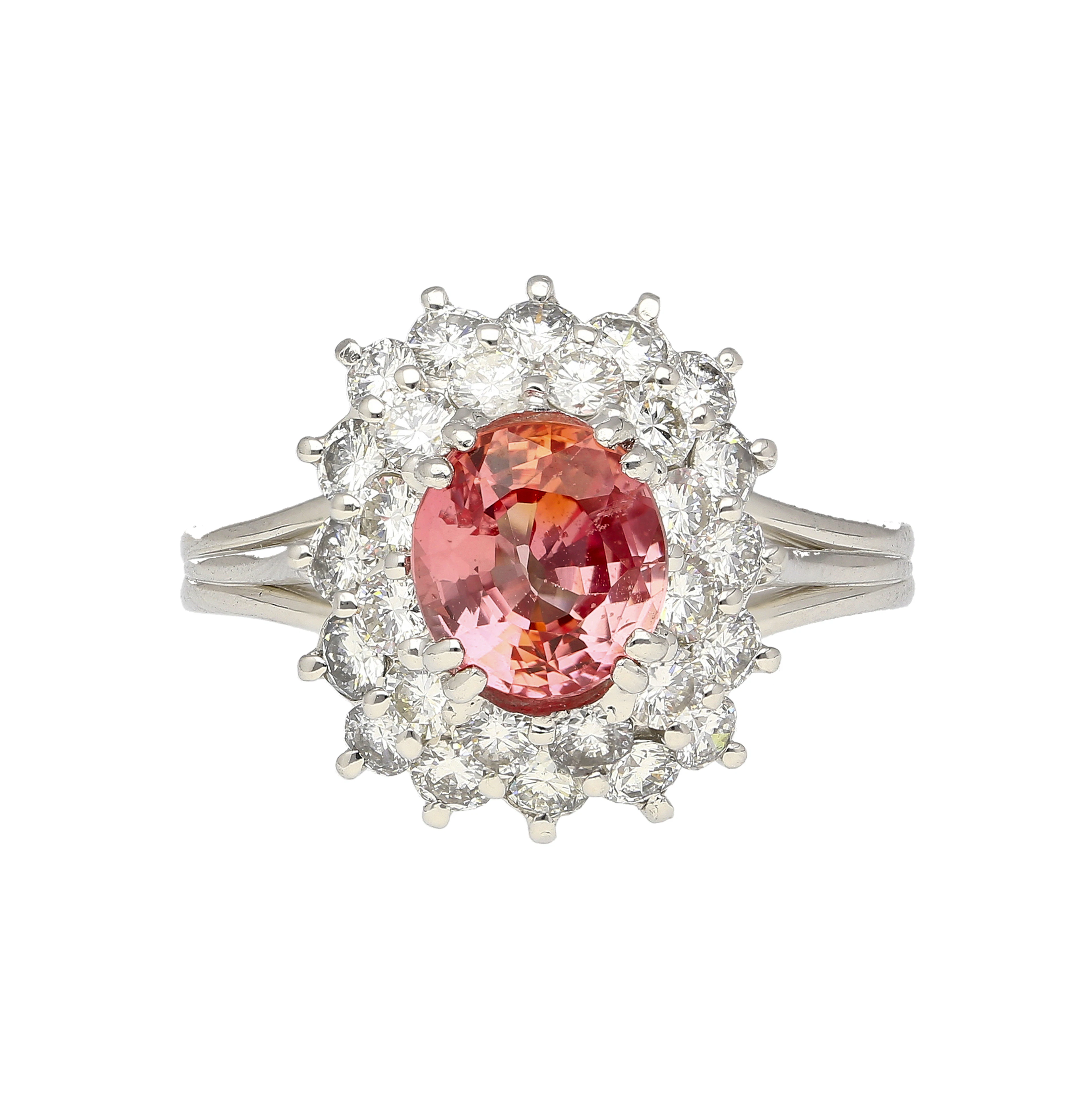 Platinum, 1.63ct Madagascar Sapphire and Diamond Ring