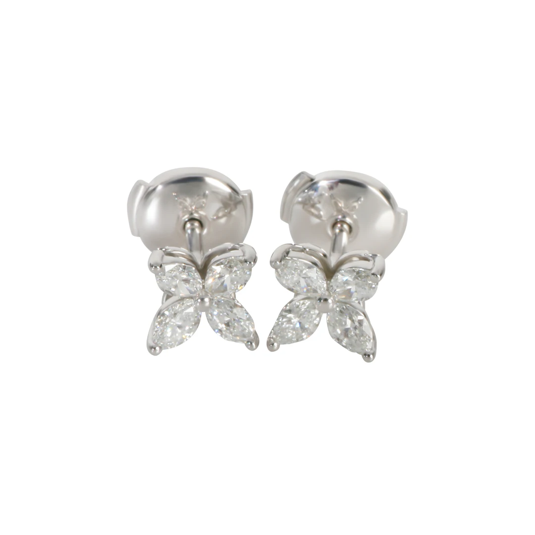 Platinum and Diamond Small Victoria Stud Earrings