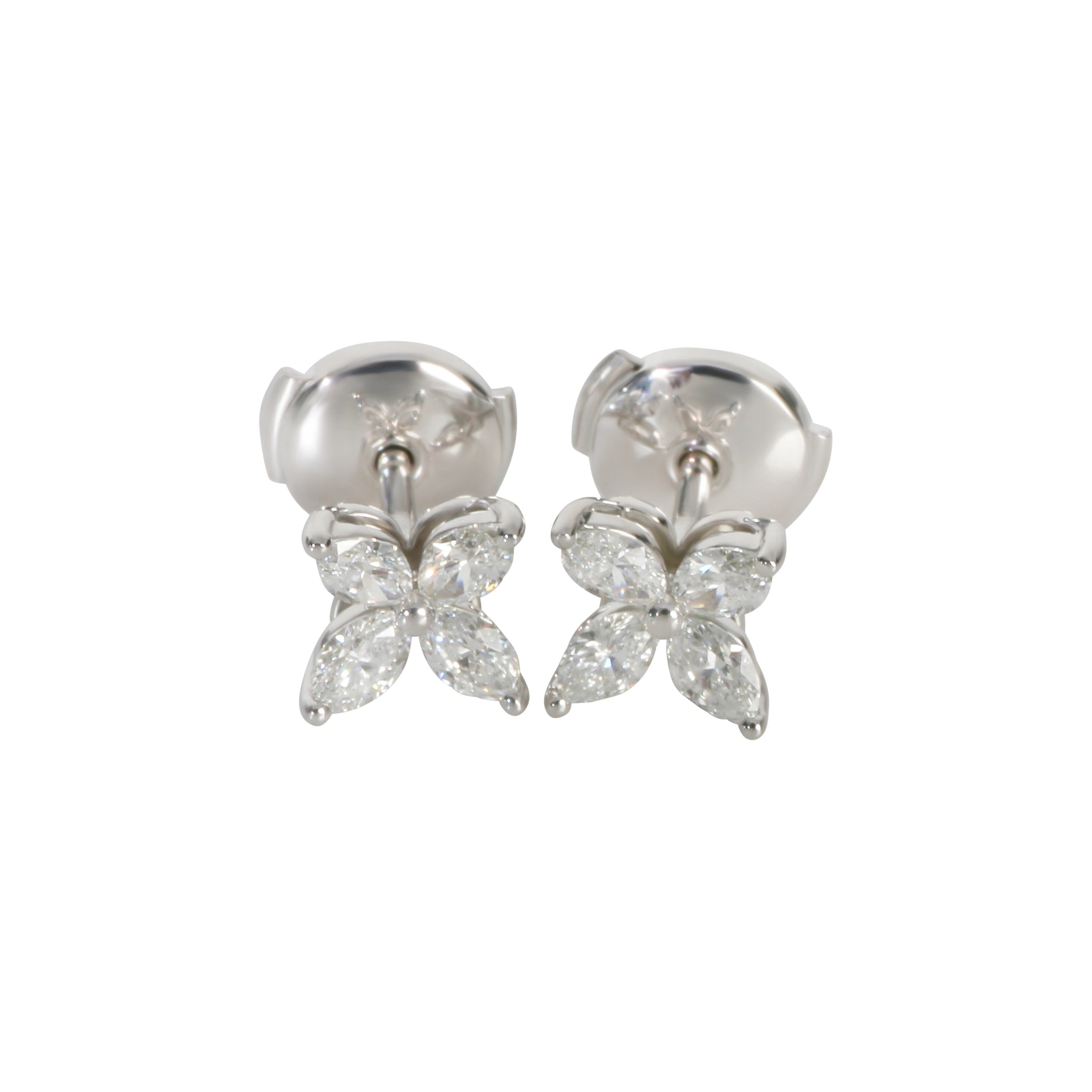 Platinum and Diamond Small Victoria Stud Earrings
