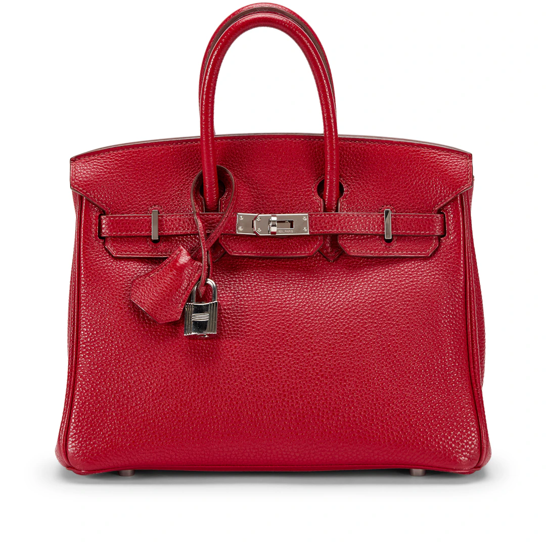 Rouge Garance Togo Birkin 25 Palladium Hardware, 2008