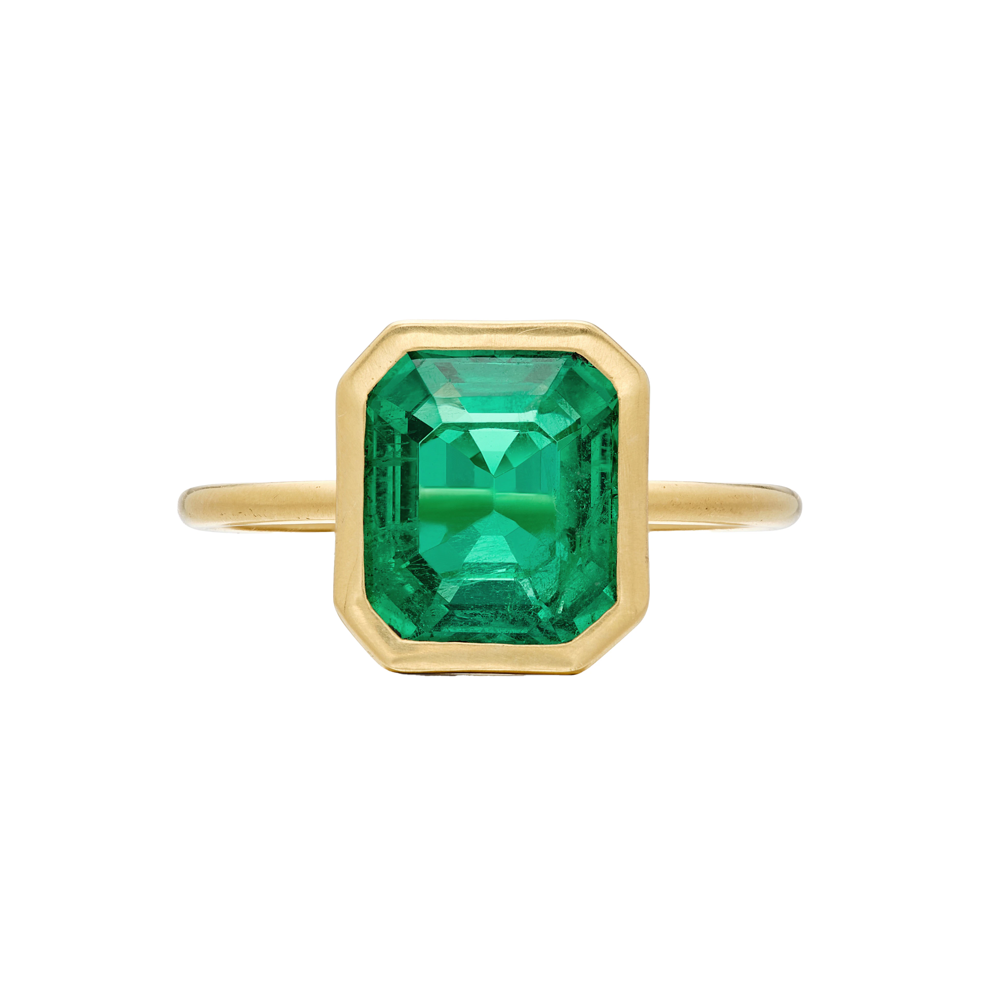 Gold and 2.42ct Colombian Emerald Ring