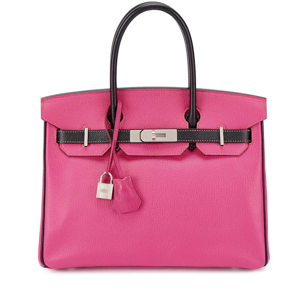 Rose Shocking and Black Chèvre HSS Birkin 30 Brushed Palladium Hardware, 2013