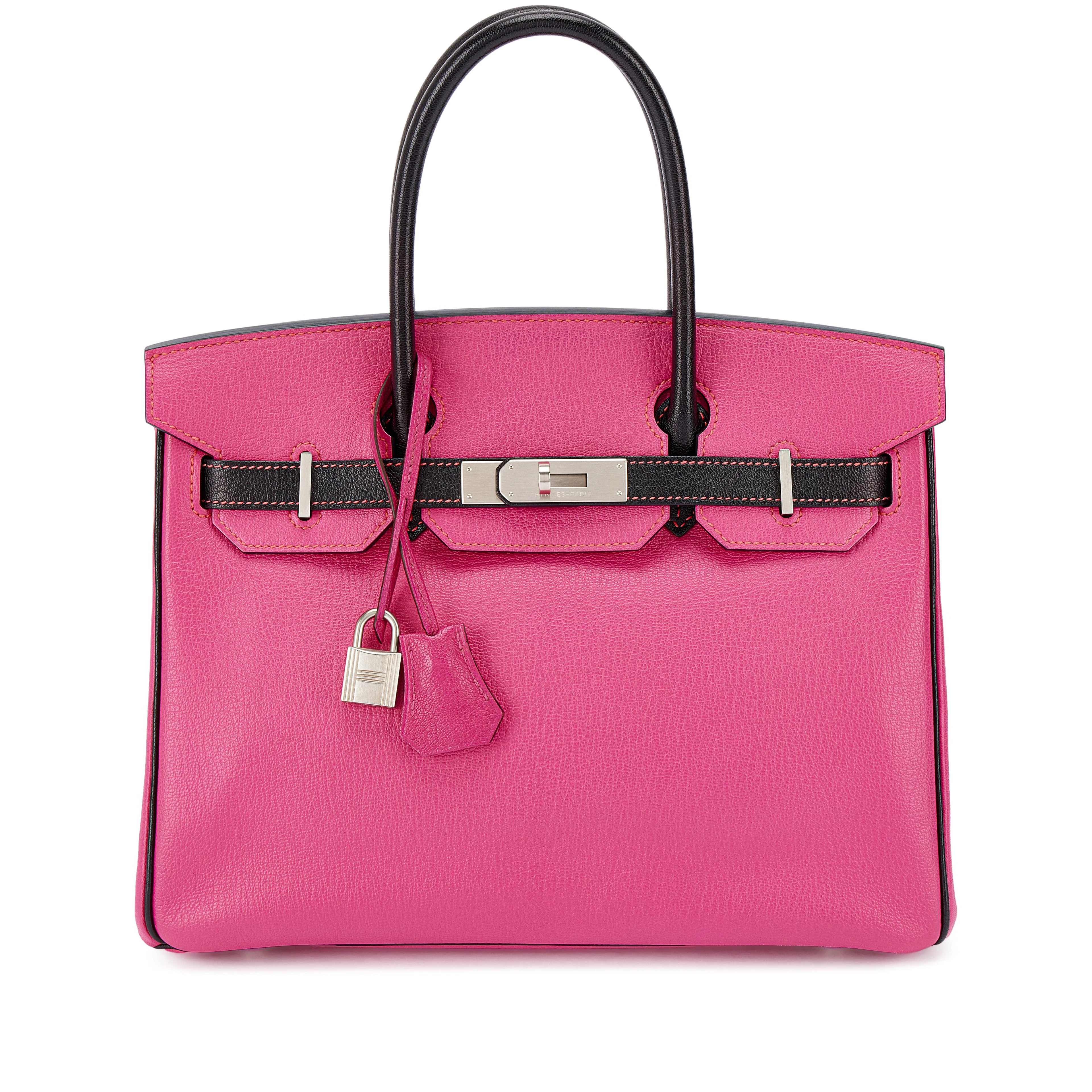 Rose Shocking and Black Chèvre HSS Birkin 30 Brushed Palladium Hardware, 2013