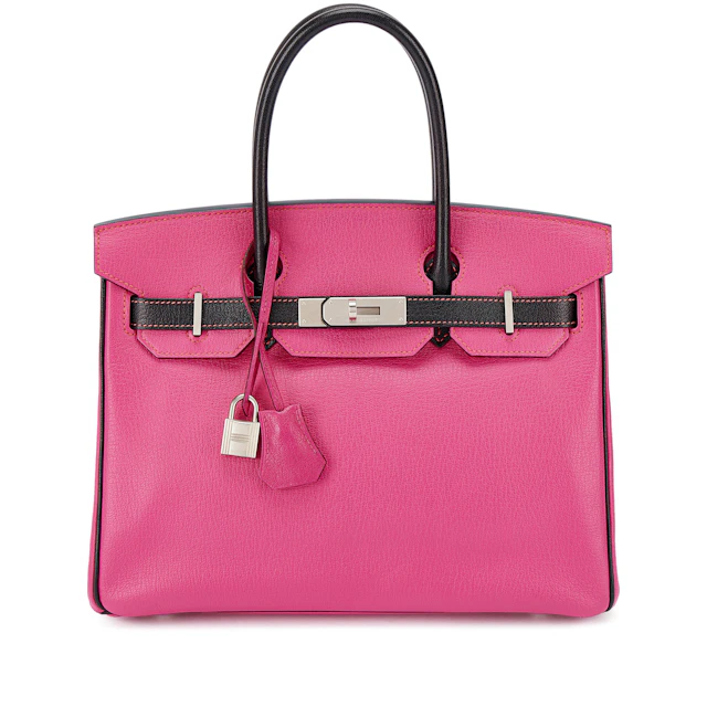 Rose Shocking and Black Chèvre HSS Birkin 30 Brushed Palladium Hardware, 2013