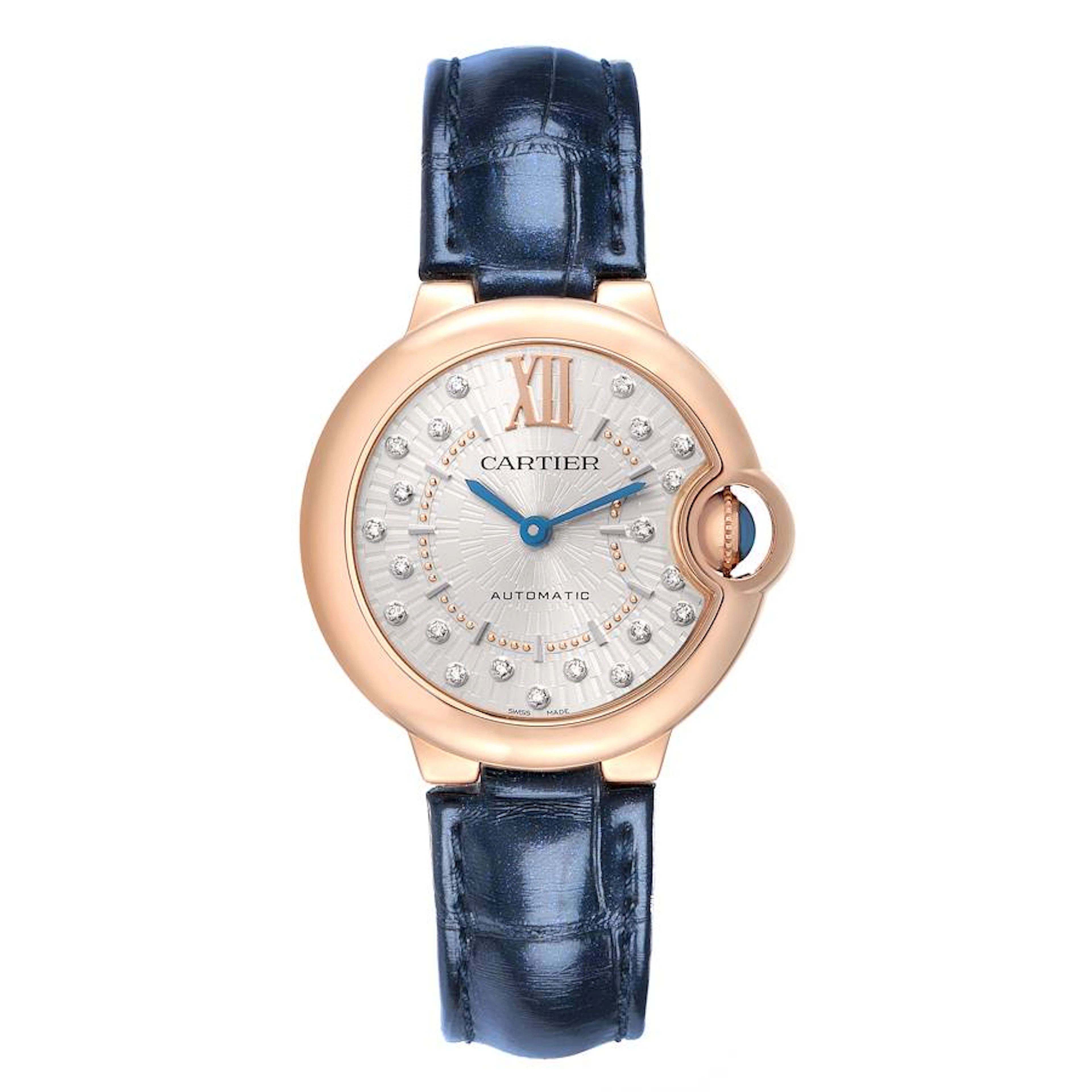 Ballon Bleu (Reference WGBB0052). A 33mm rose gold diamond-set automatic