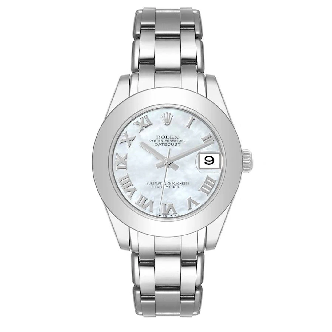 Pearlmaster (Reference 81209). A 34mm white gold automatic wristwatch
