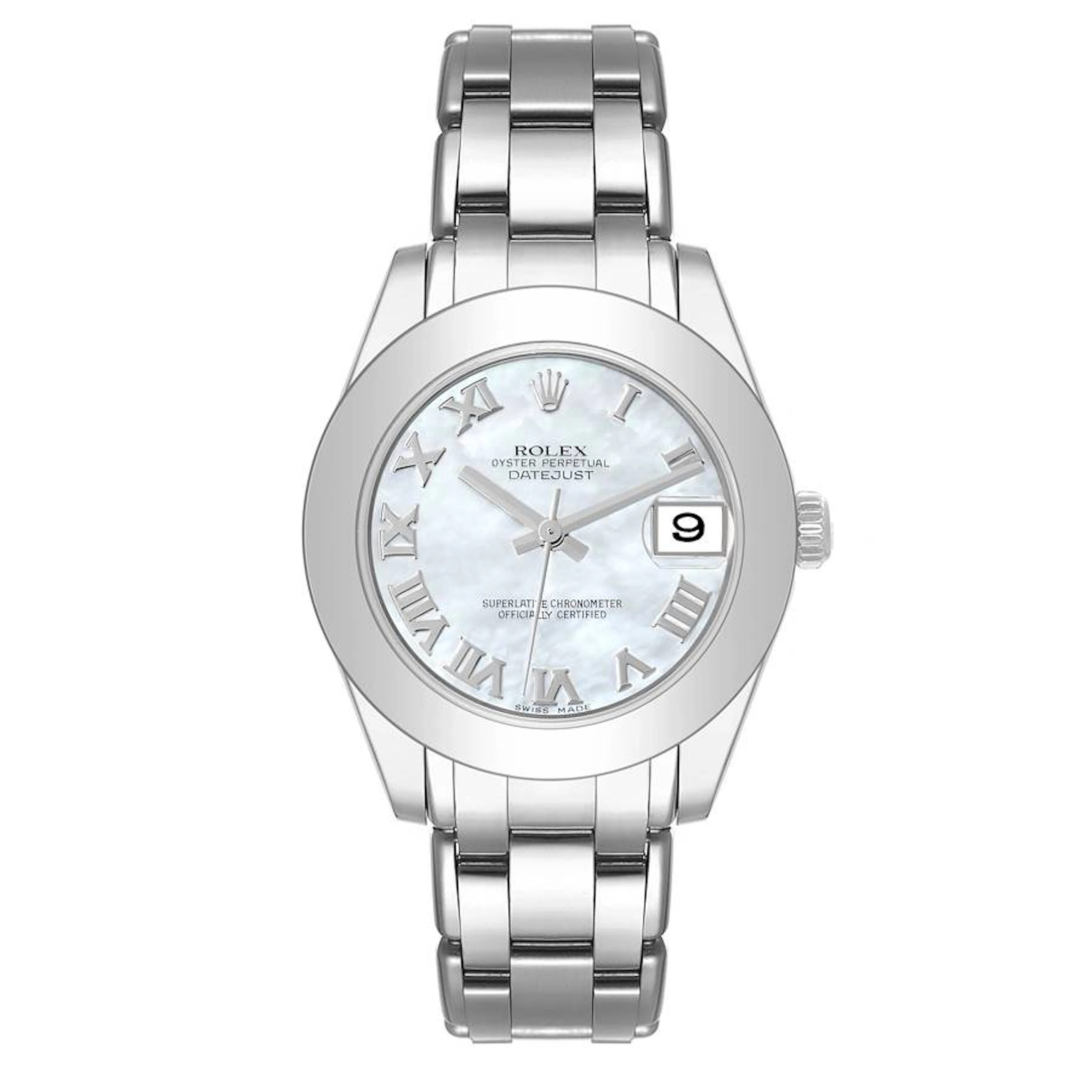 Pearlmaster (Reference 81209). A 34mm white gold automatic wristwatch