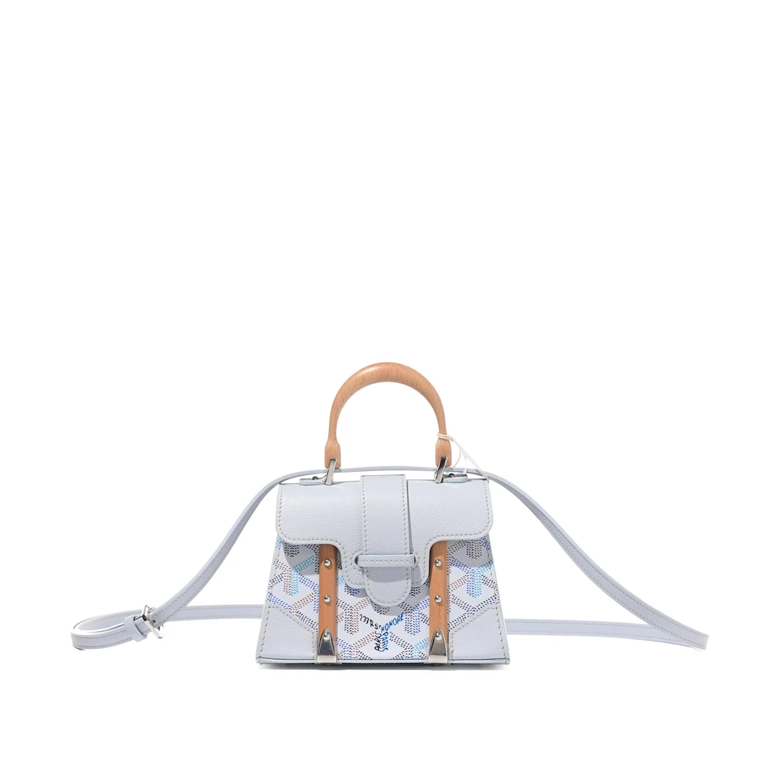 White Goyardine Canvas and Chevroches Calfskin Saïgon Nano Bag