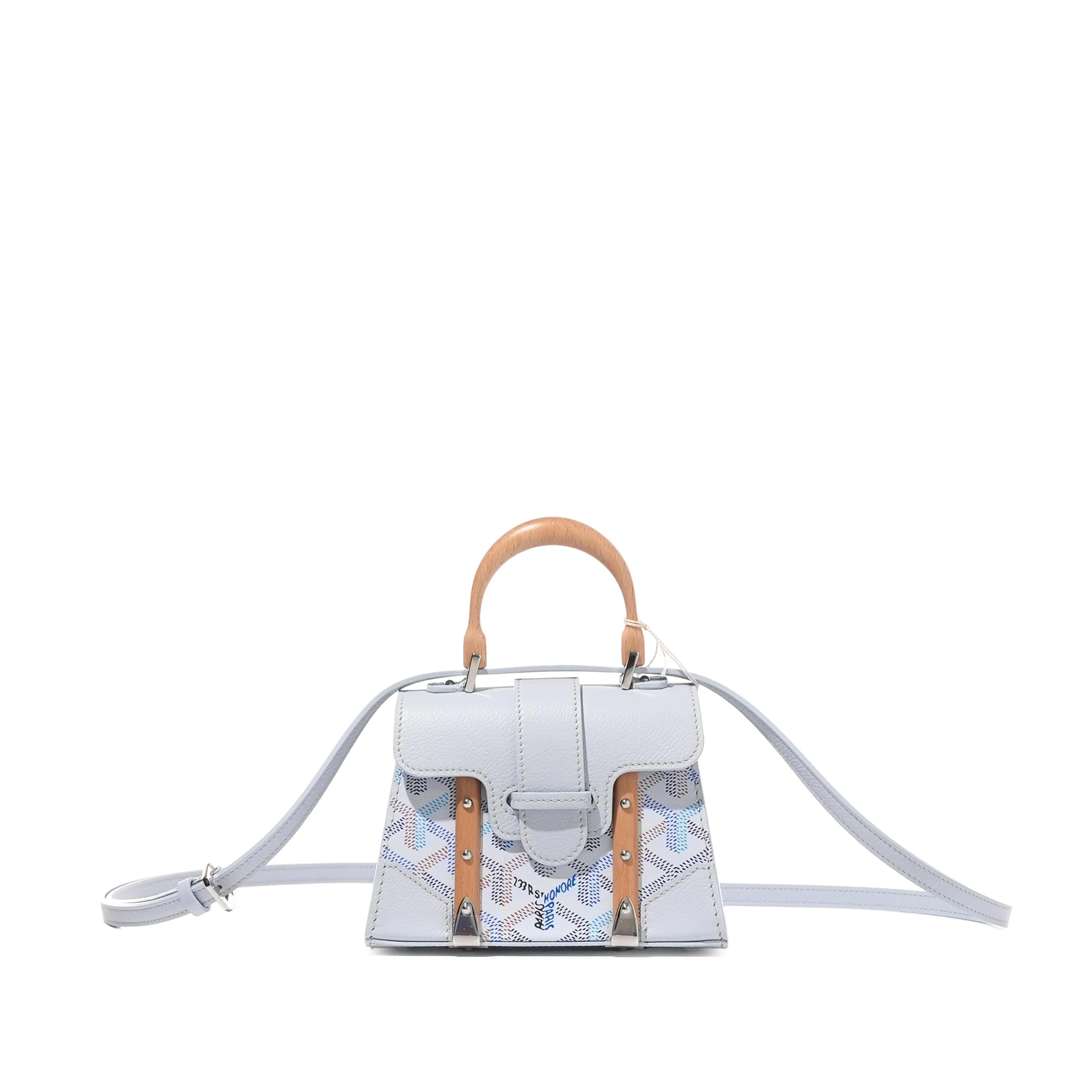 White Goyardine Canvas and Chevroches Calfskin Saïgon Nano Bag