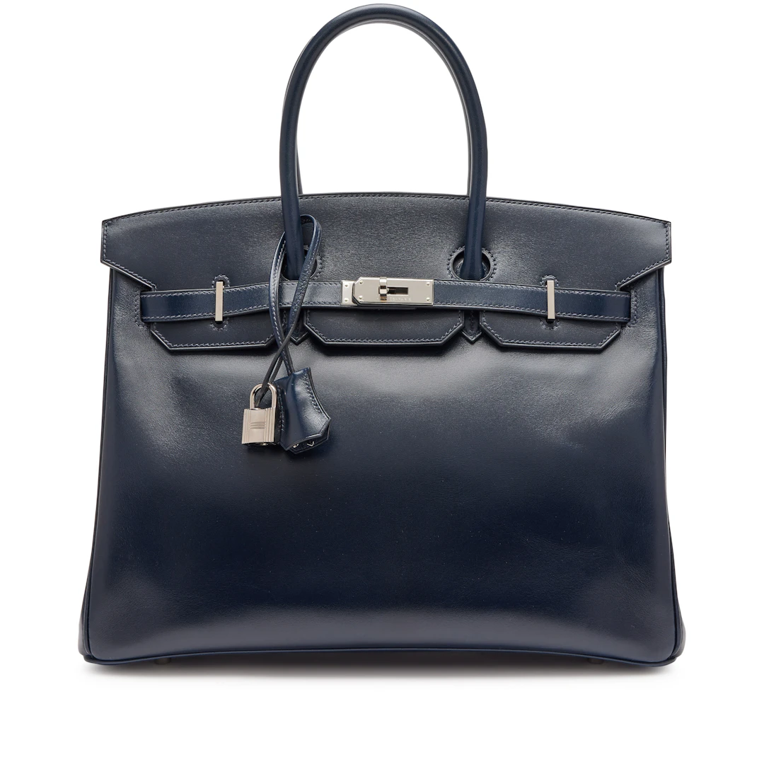 Bleu De Prusse Box Calf Birkin 35 Palladium Hardware, 2011