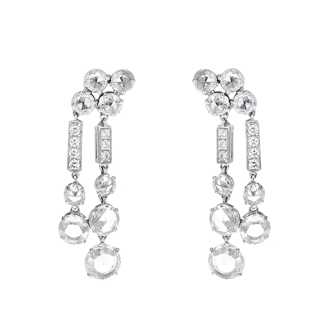White Gold and Diamond Drop Earrings