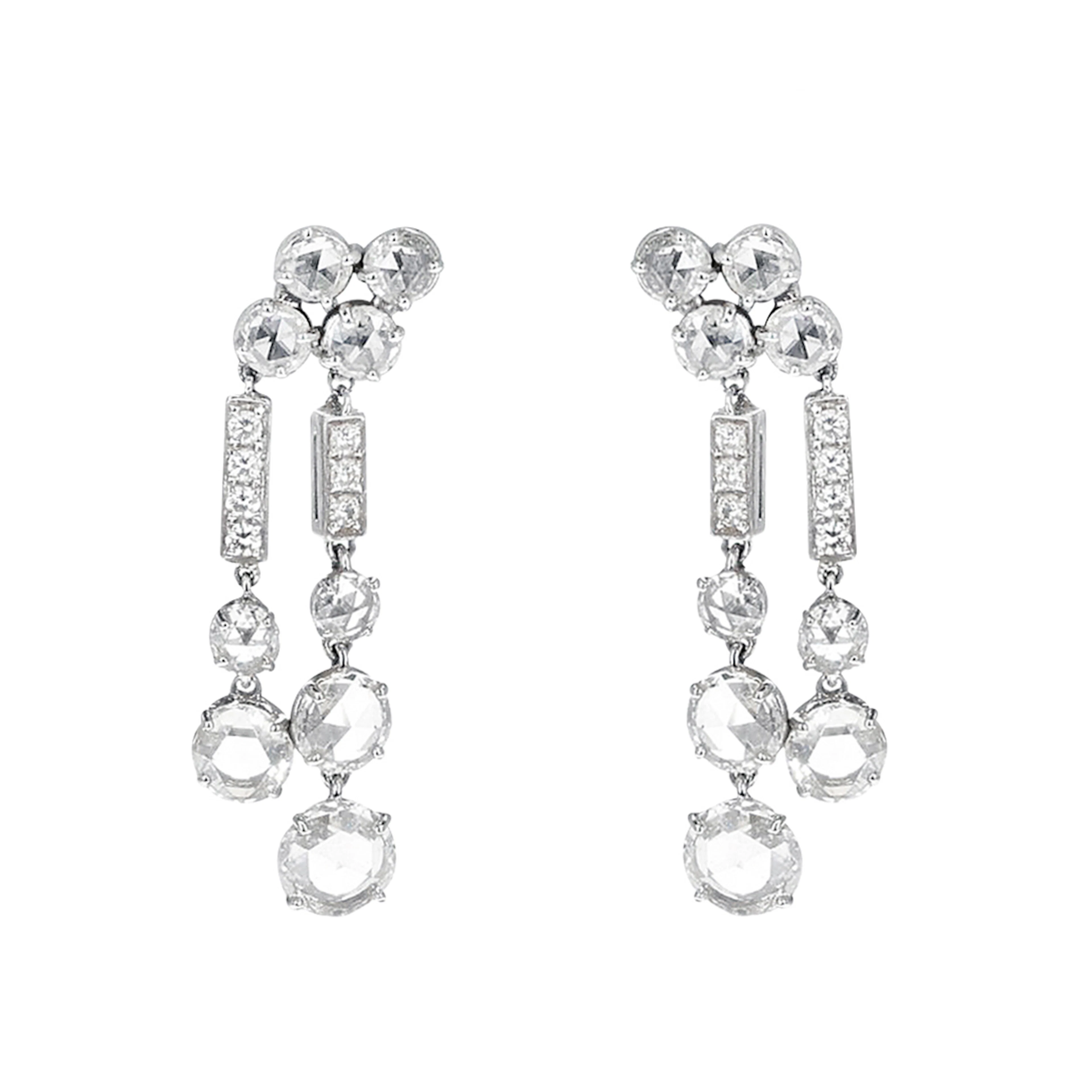 White Gold and Diamond Drop Earrings