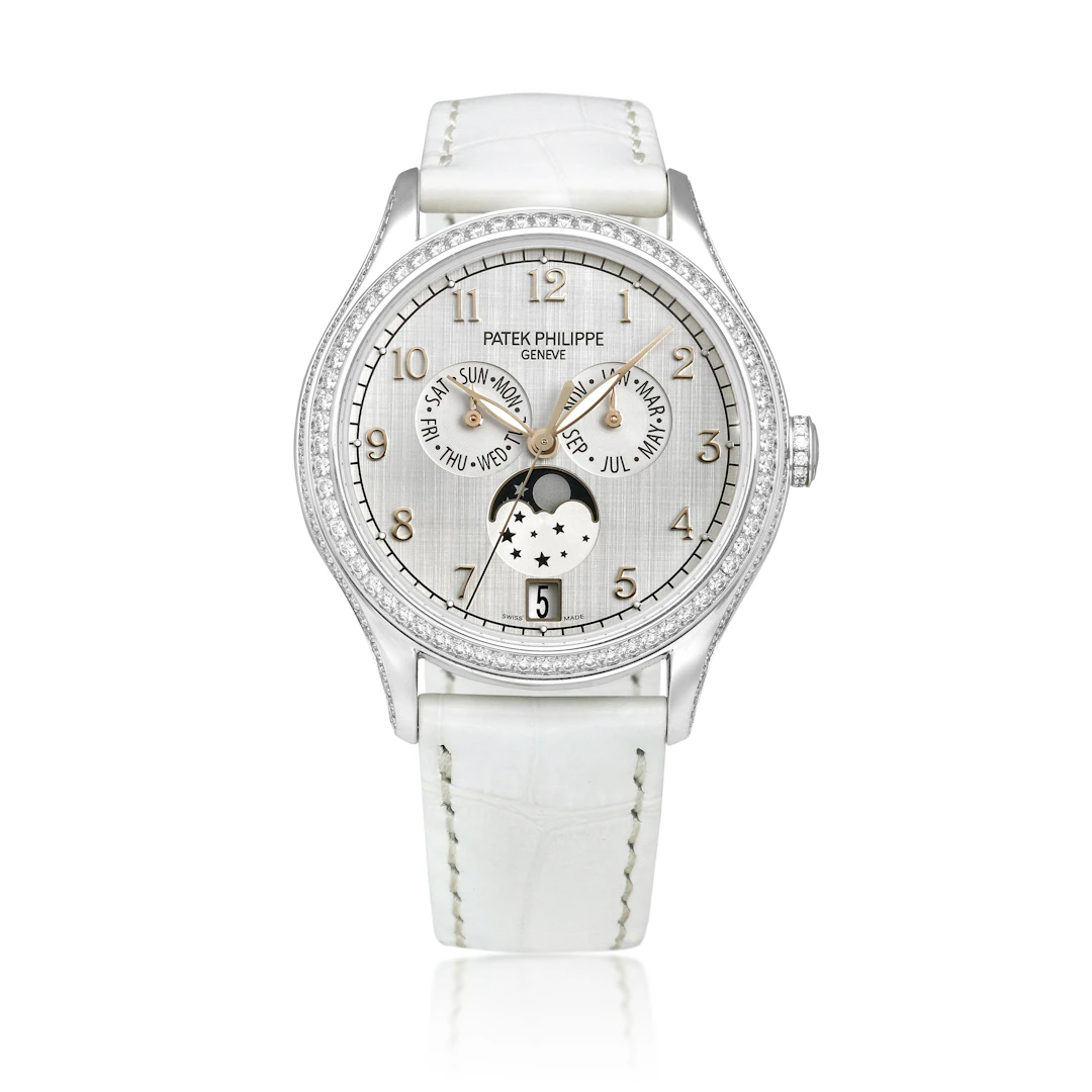 Complications (Reference 4947). A 38mm white gold diamond-set automatic