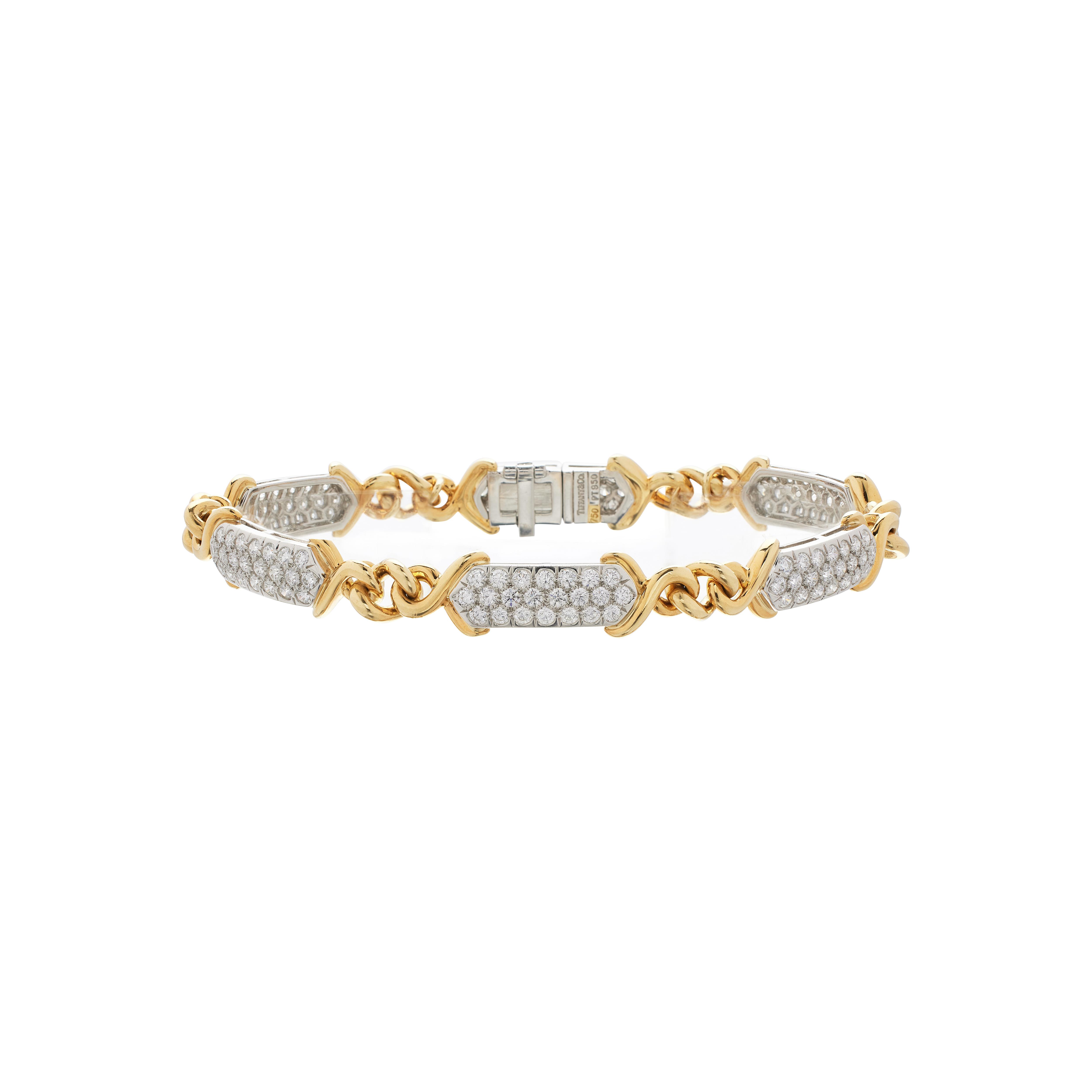Platinum, Gold and Diamond Sutton Bracelet