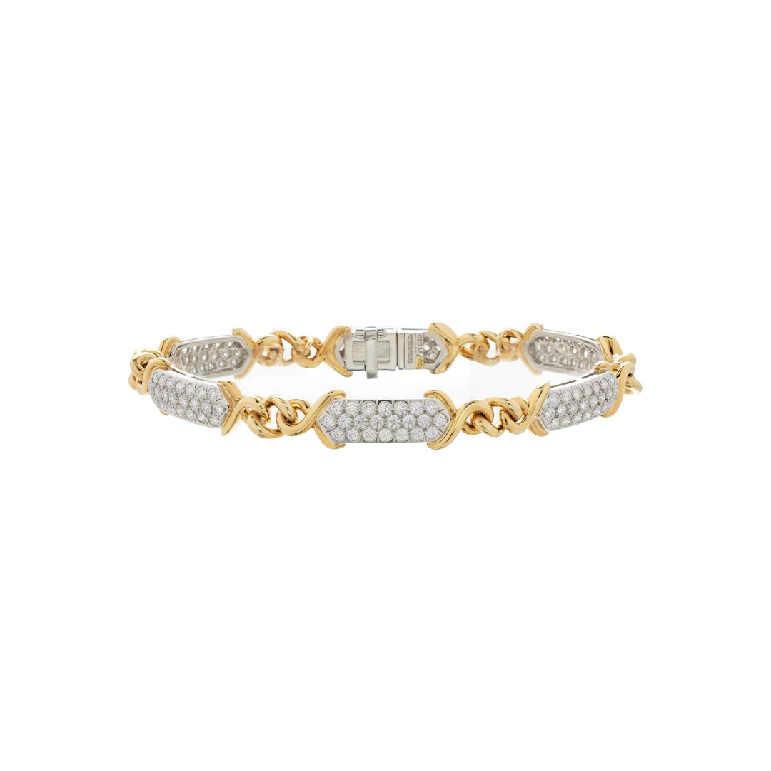 Platinum, Gold and Diamond Sutton Bracelet