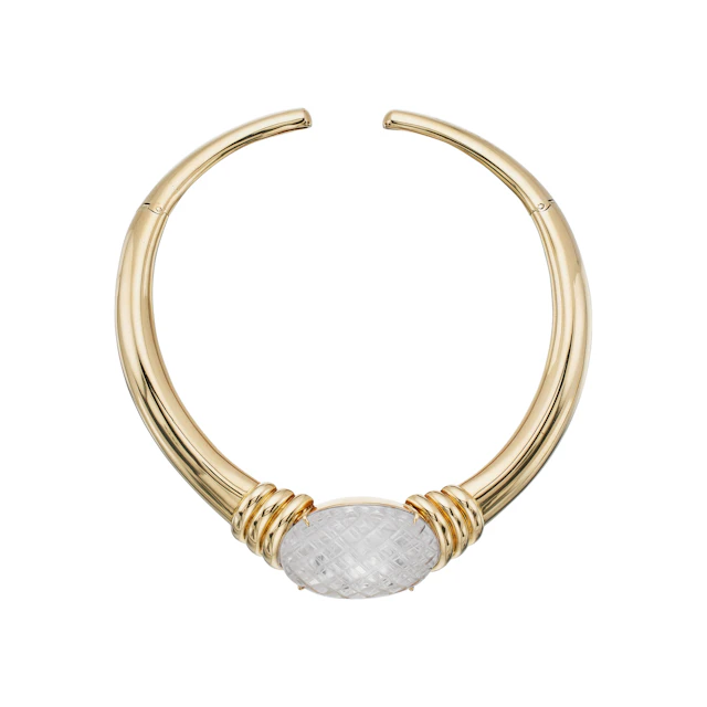 Vintage Gold and Quartz Choker Necklace