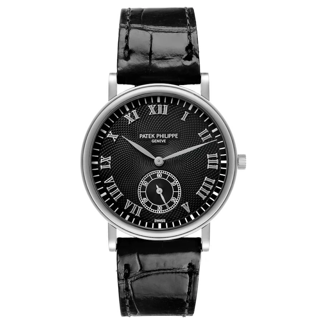 Calatrava (Reference 5022P). A 33mm platinum manual wind wristwatch. 1998