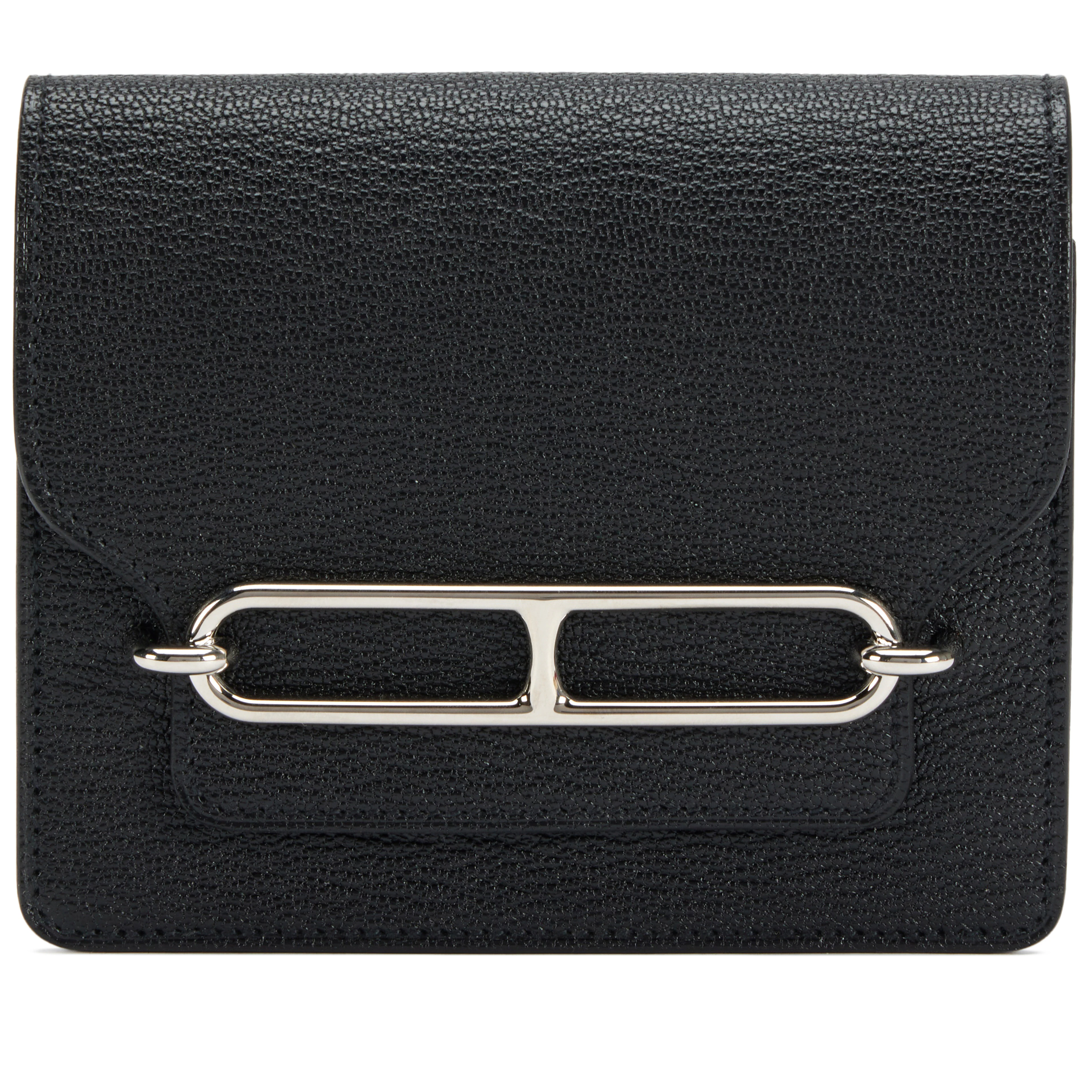 Black Chèvre Mysore Roulis Slim Wallet Palladium Hardware, 2021