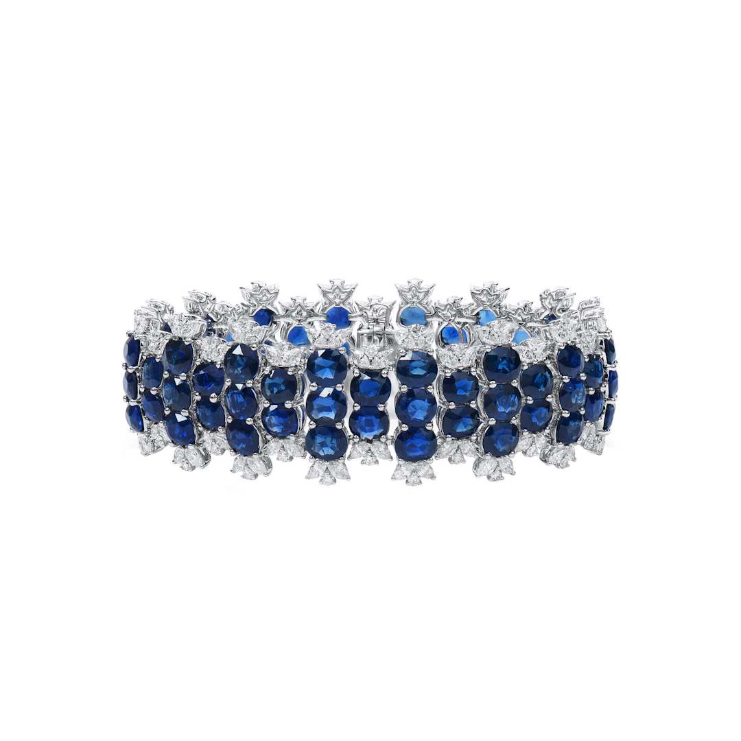 White Gold, 34.90ctw Sapphire and Diamond Bracelet