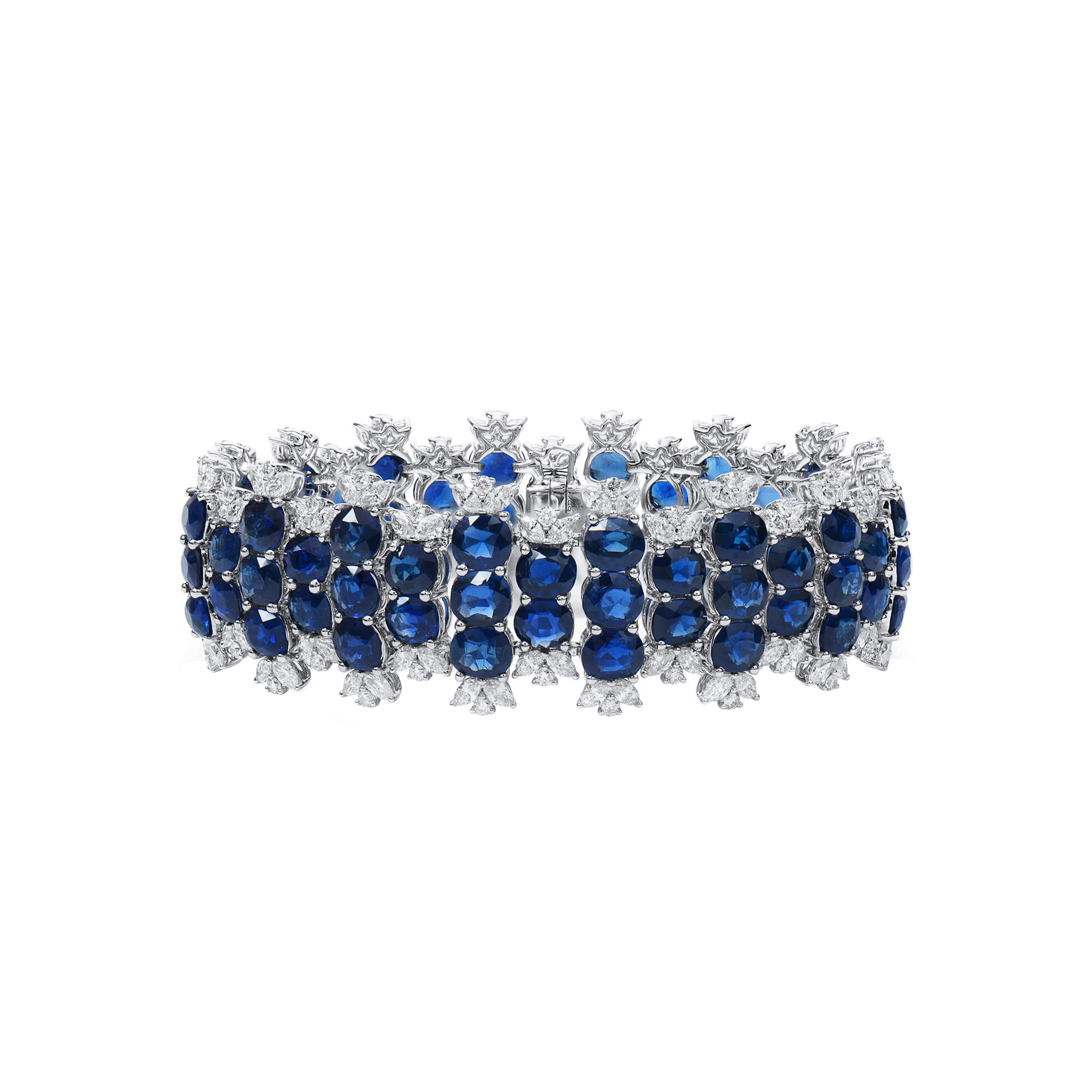 White Gold, 34.90ctw Sapphire and Diamond Bracelet