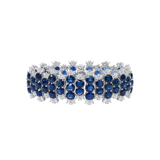 White Gold, 34.90ctw Sapphire and Diamond Bracelet