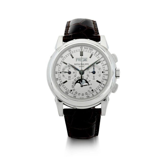 Complications (Reference 5970G-001). A 40mm white gold manual wind