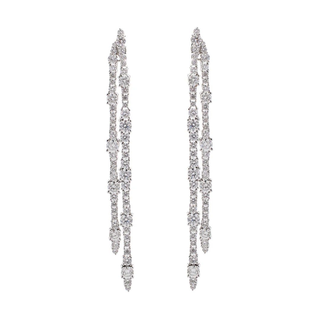 White Gold and Diamond Drop Earrings