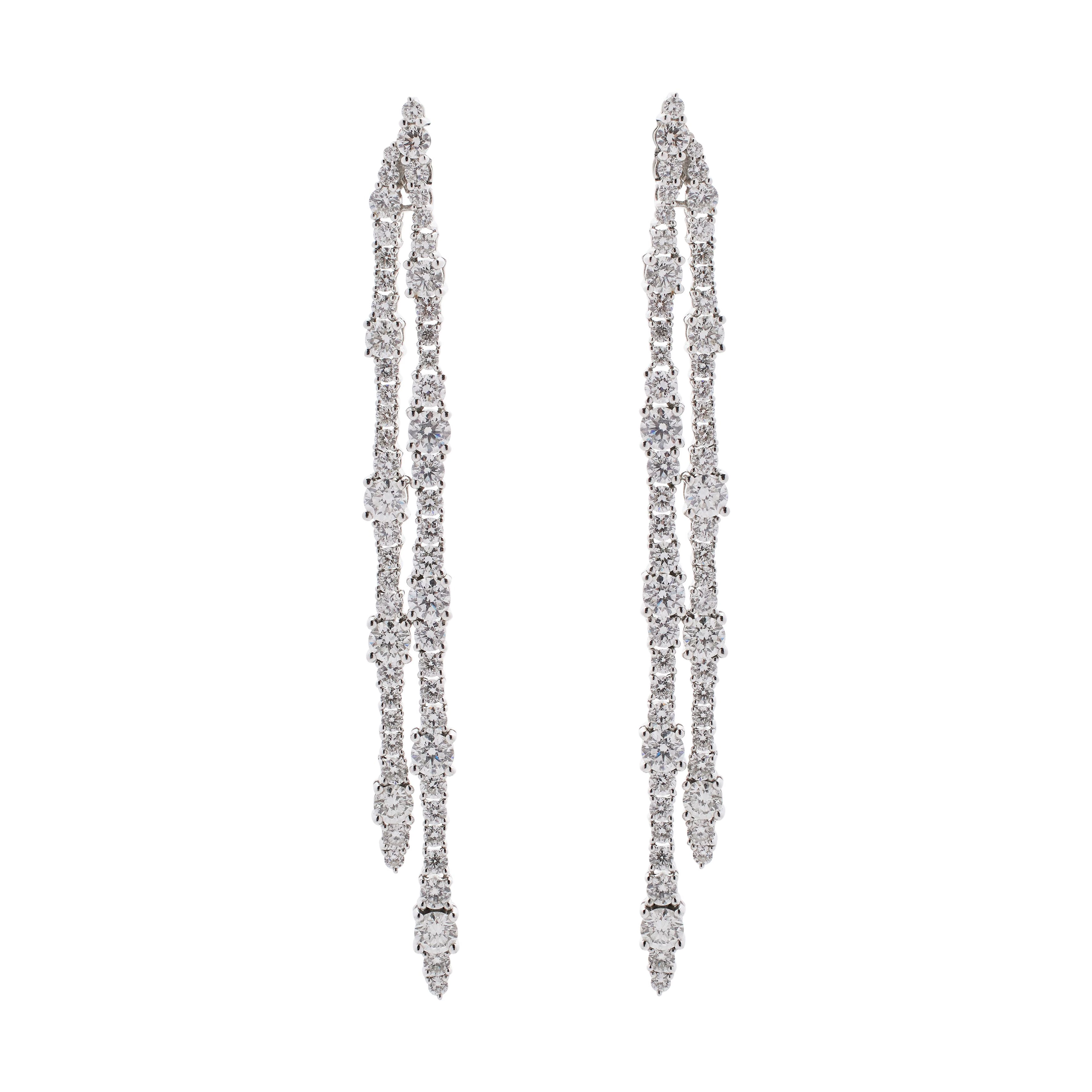 White Gold and Diamond Drop Earrings