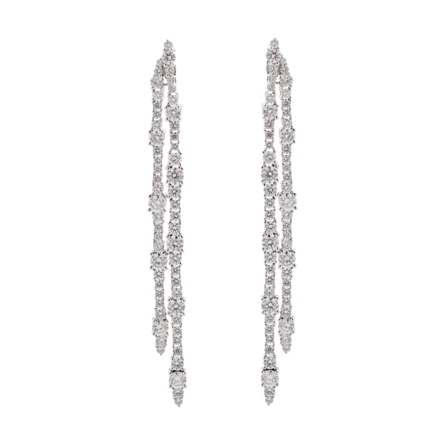 White Gold and Diamond Drop Earrings