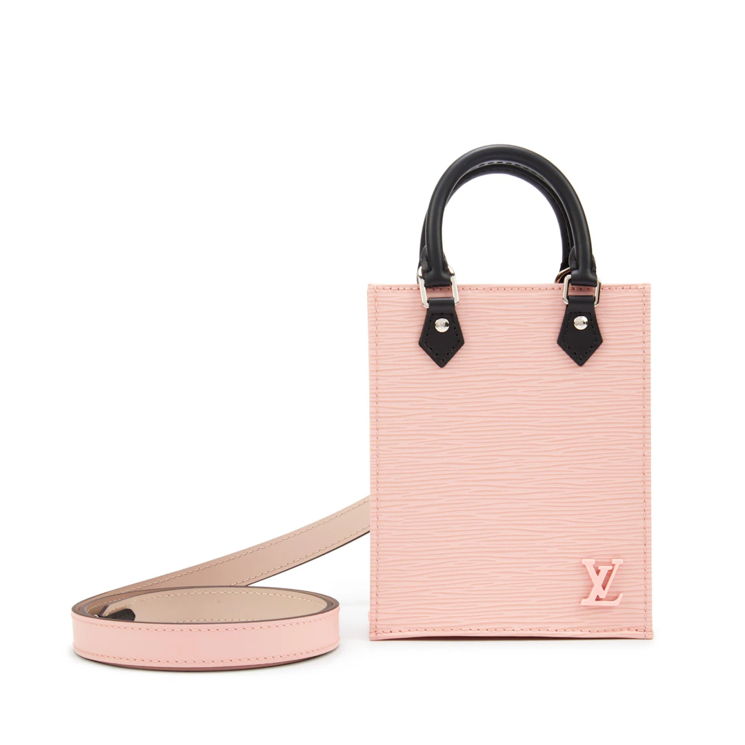 Rose Ballerine and Black Epi Petite Sac Plat Silver Hardware, 2020
