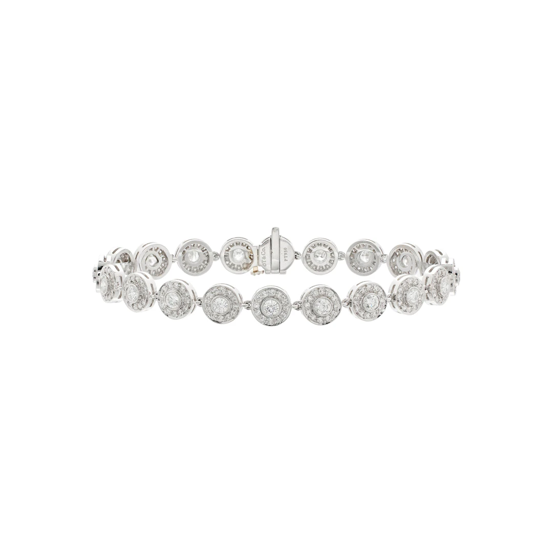 Platinum and 2.60ctw Round Brilliant Cut Diamond Circlet Bracelet