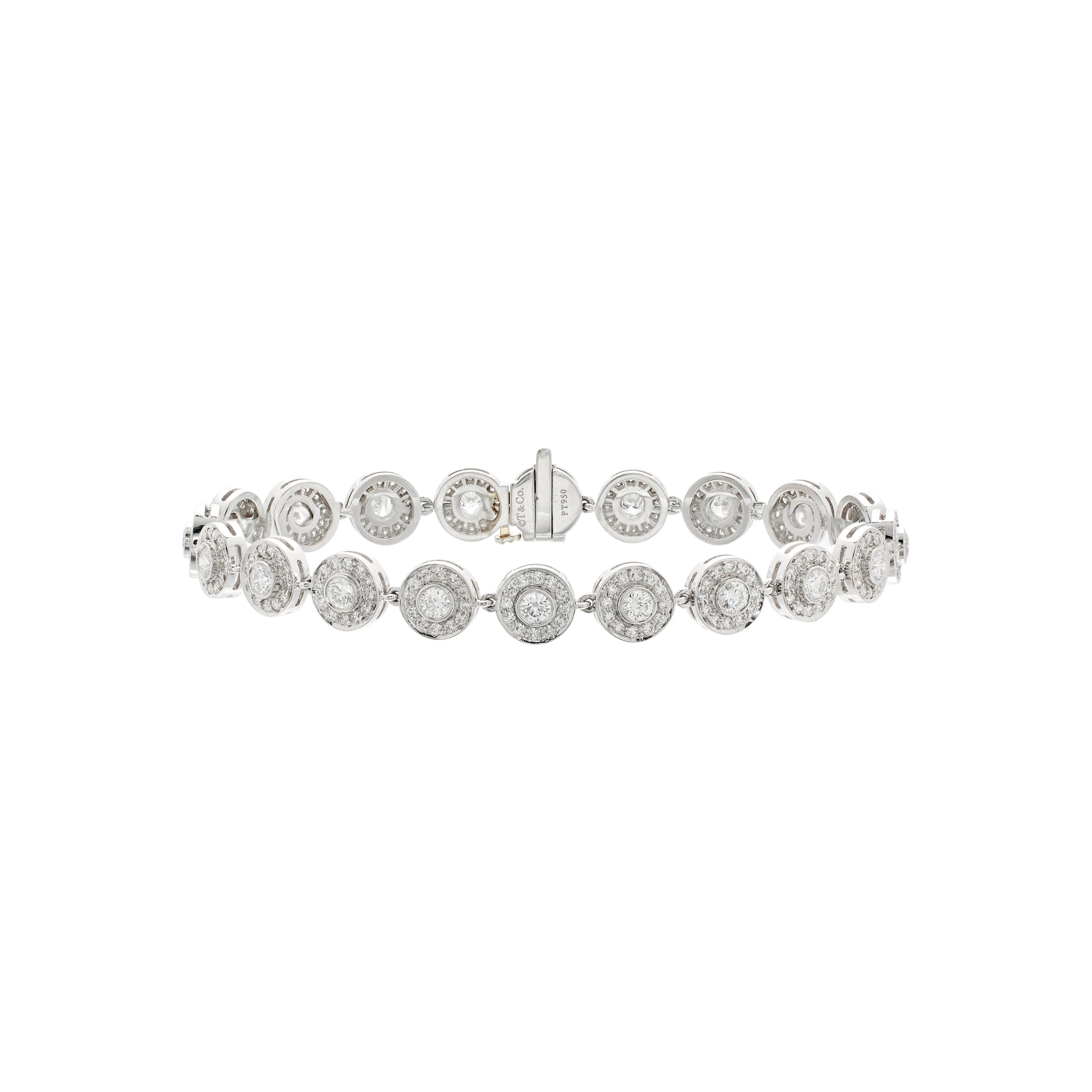 Platinum and 2.60ctw Round Brilliant Cut Diamond Circlet Bracelet