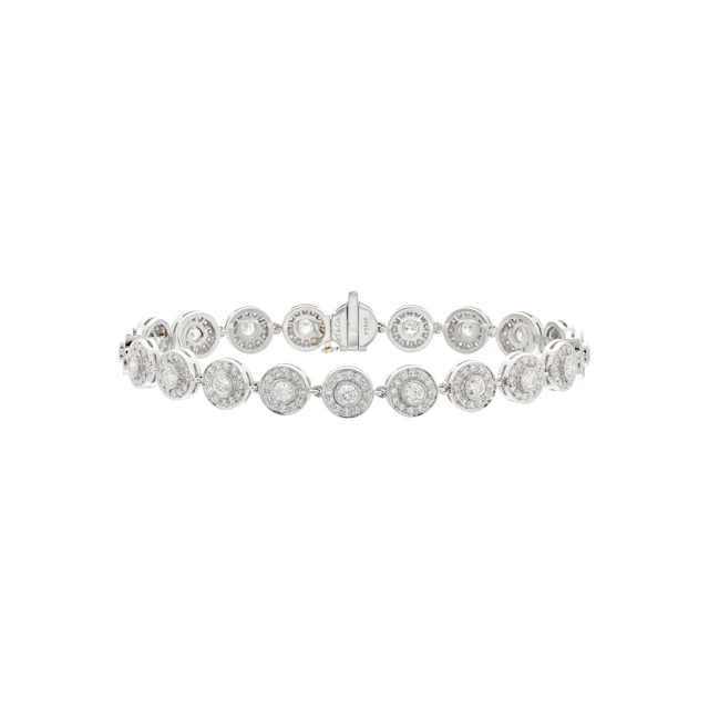 Platinum and 2.60ctw Round Brilliant Cut Diamond Circlet Bracelet
