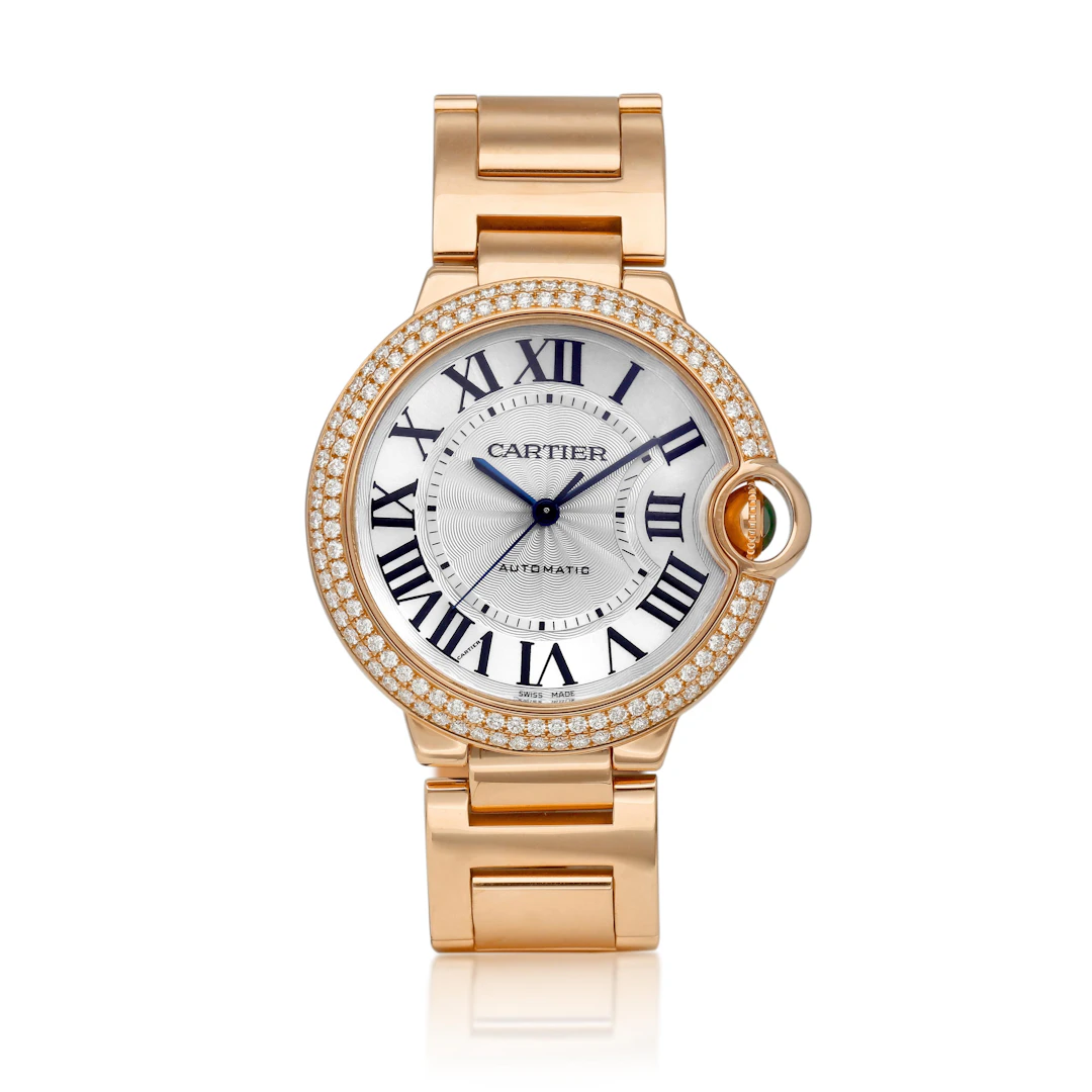 Ballon Bleu (Reference 3003). A 36mm rose gold diamond-set automatic
