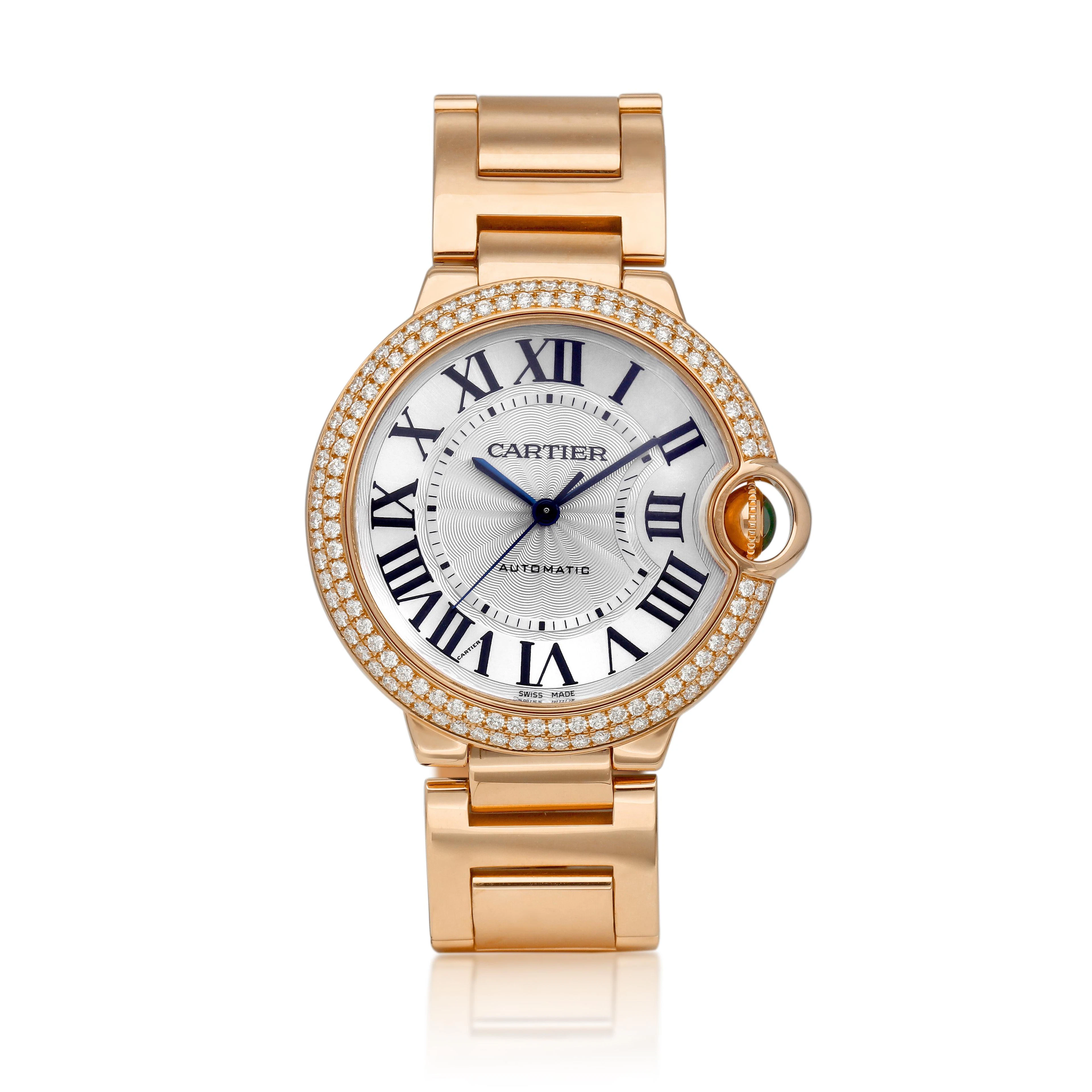 Ballon Bleu (Reference 3003). A 36mm rose gold diamond-set automatic