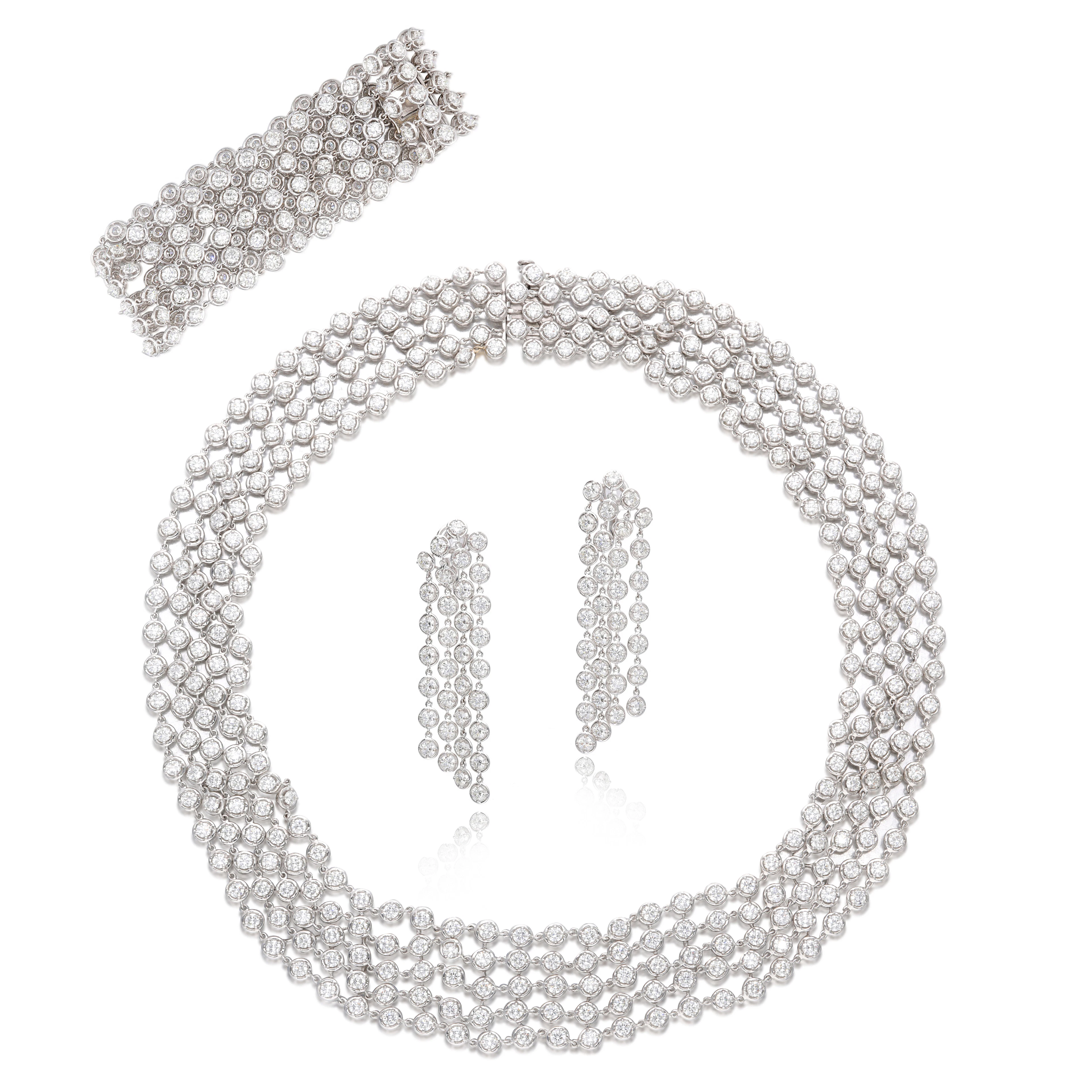 White Gold and 60.20ct Diamond Parure