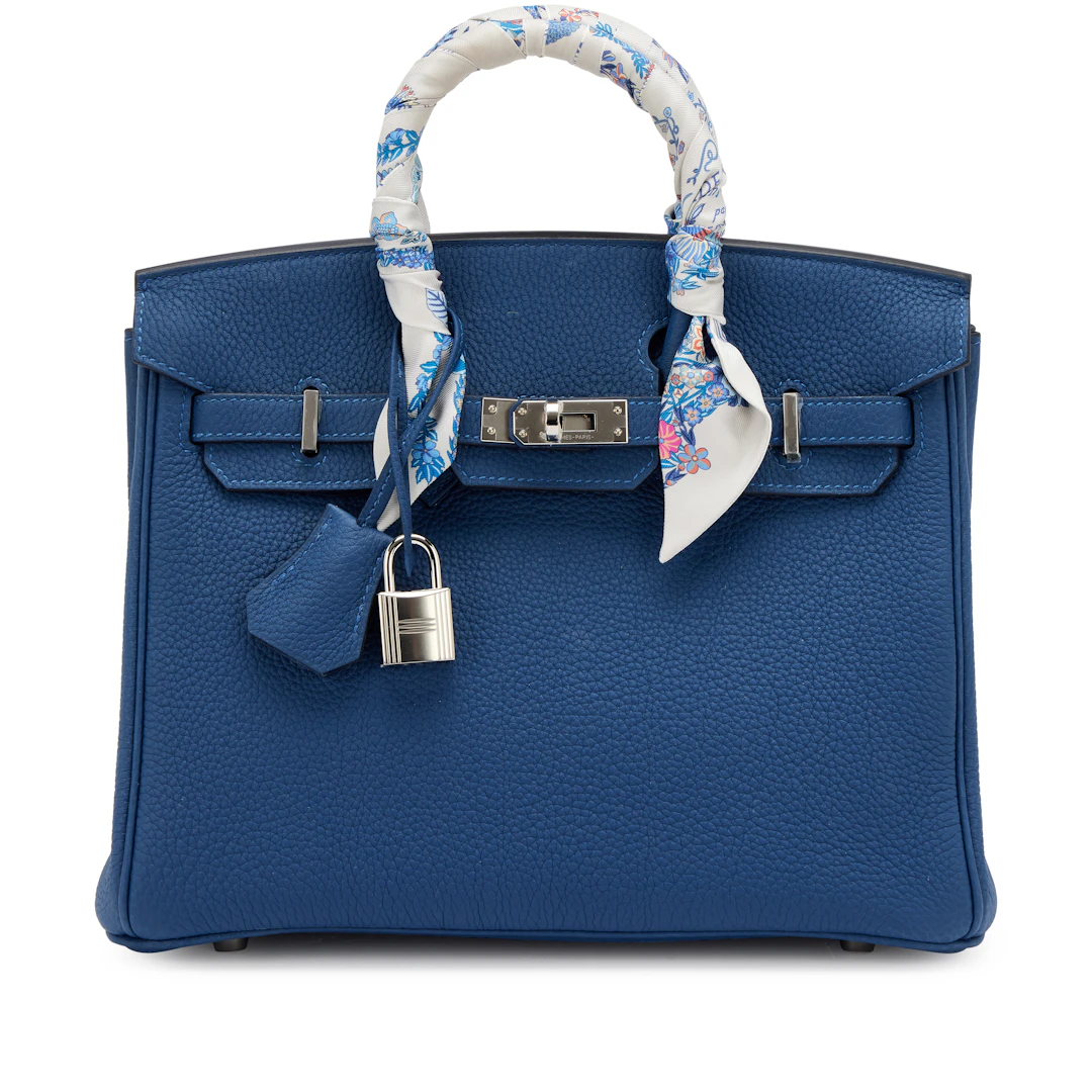 Set of Two Bleu Tie Togo Birkin 25 Palladium Hardware, 2025 and Bleu