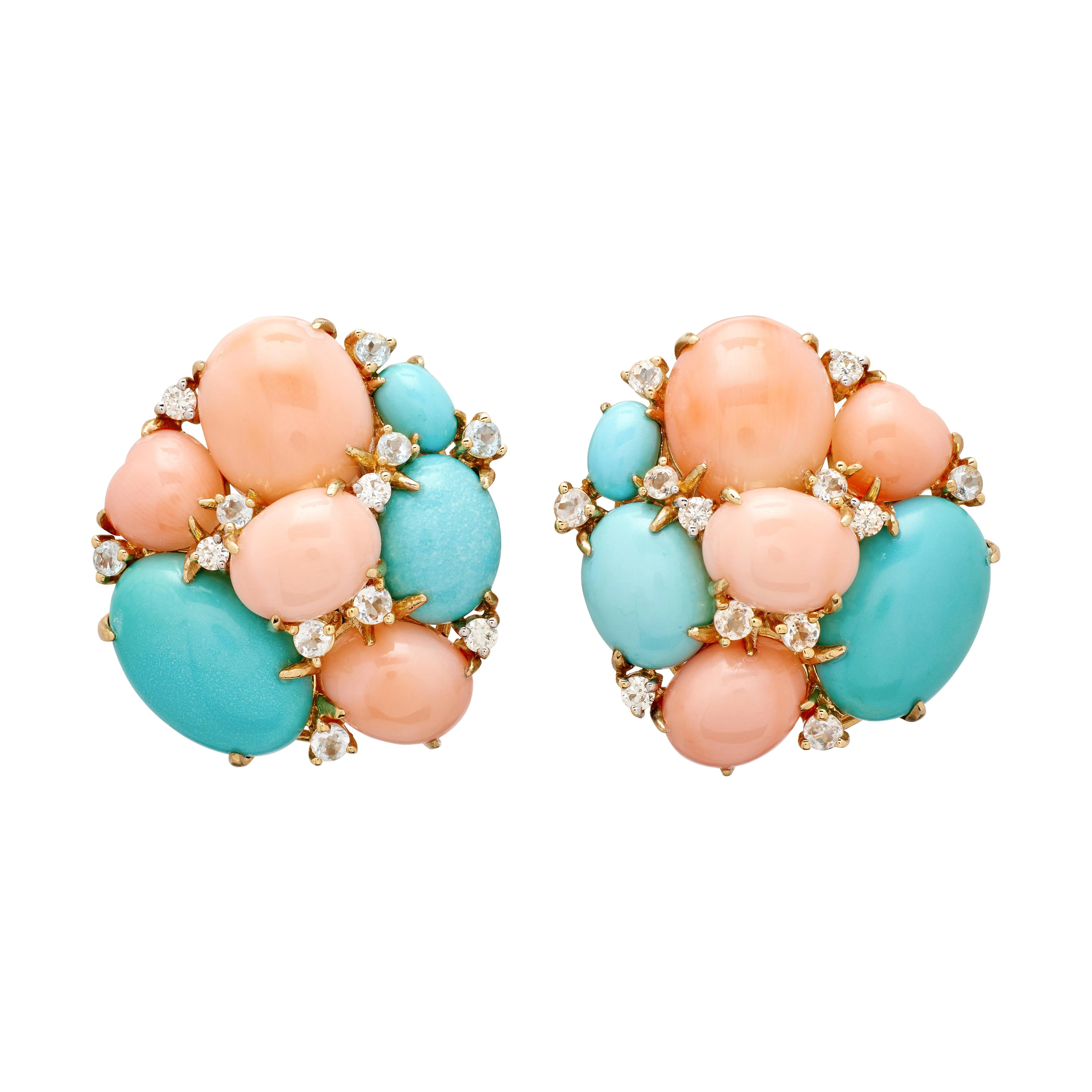 Gold, Multigem and Diamond Earclips