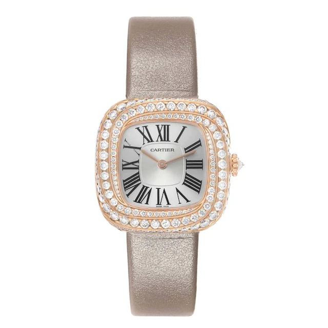 Coussin (Reference WJCS0005). A 31mm rose gold diamond-set quartz