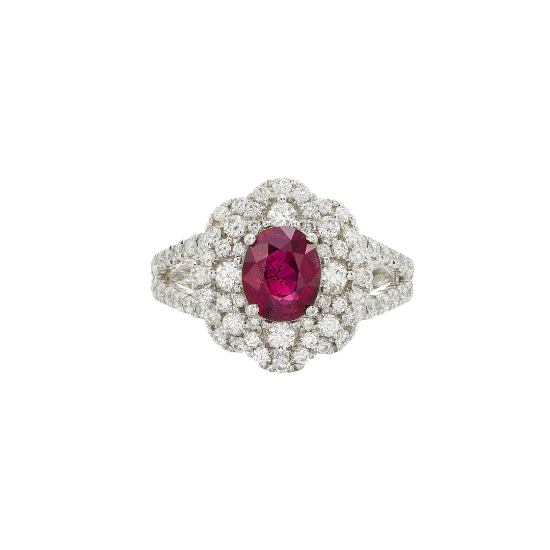 White Gold, 1.70ct Ruby and Diamond Ring