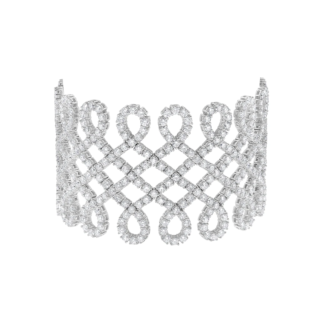 White Gold and 29.00ctw Round Brilliant Cut Diamond Bracelet