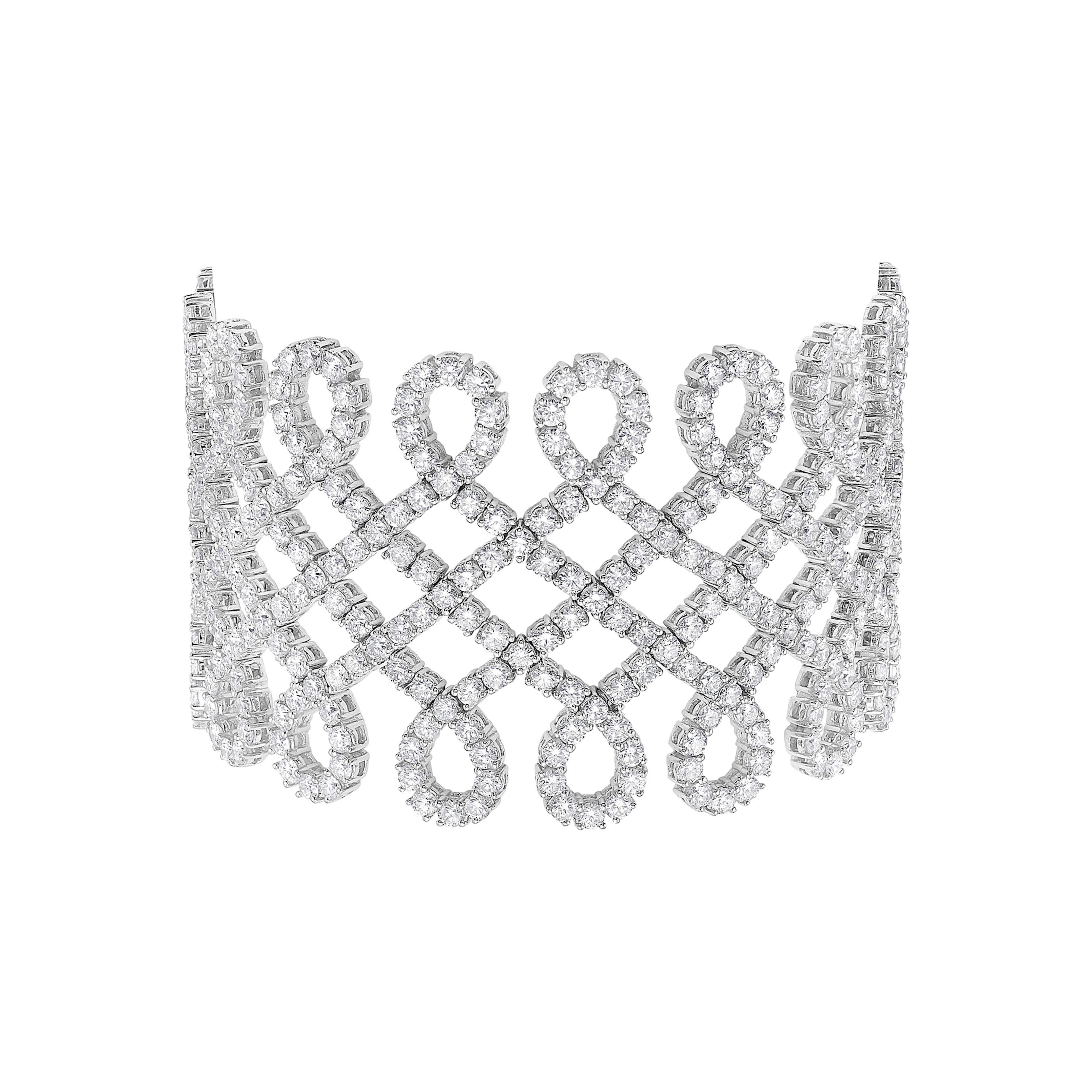 White Gold and 29.00ctw Round Brilliant Cut Diamond Bracelet