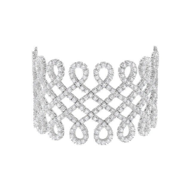 White Gold and 29.00ctw Round Brilliant Cut Diamond Bracelet